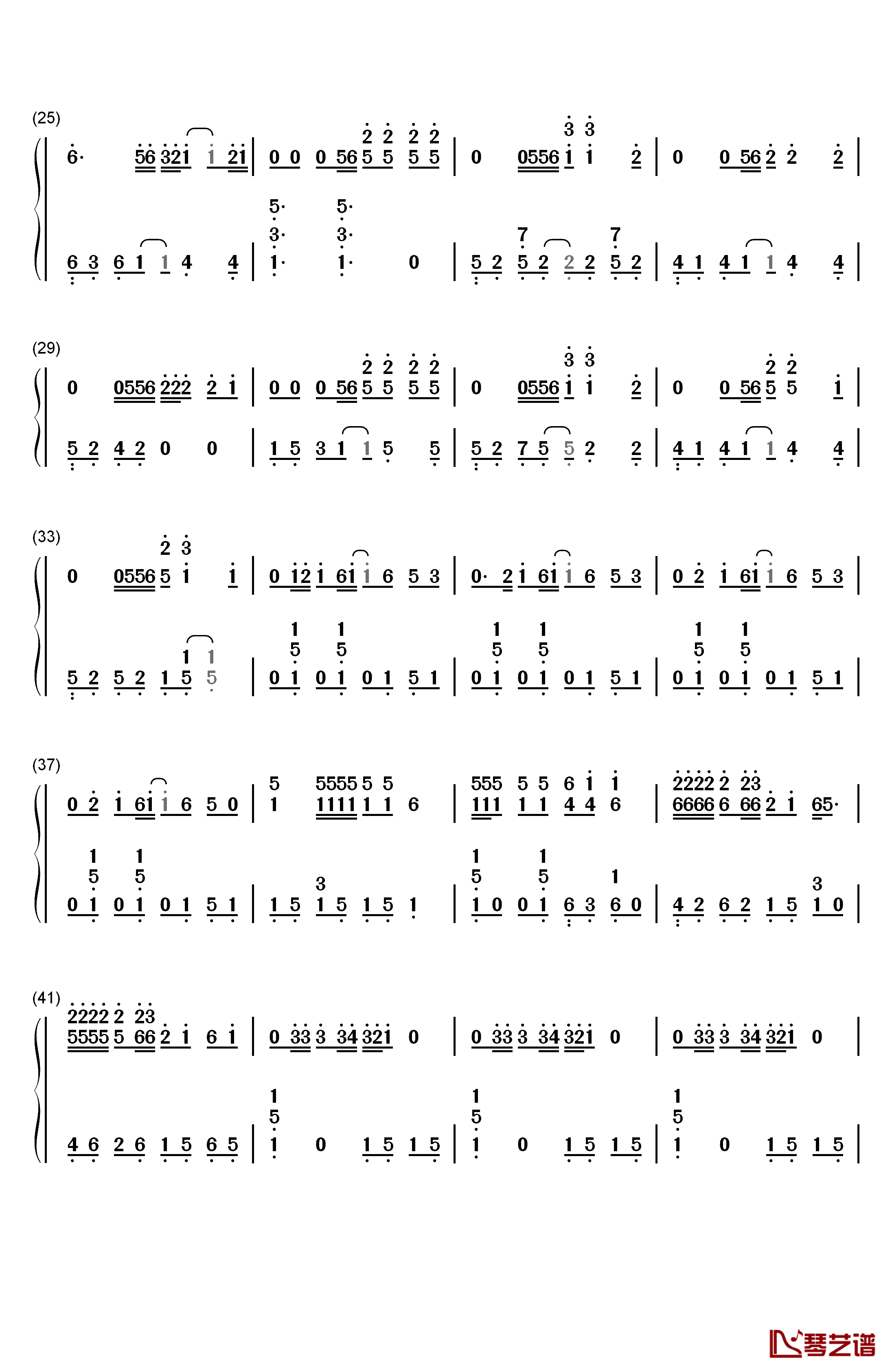 trip简谱数字图片