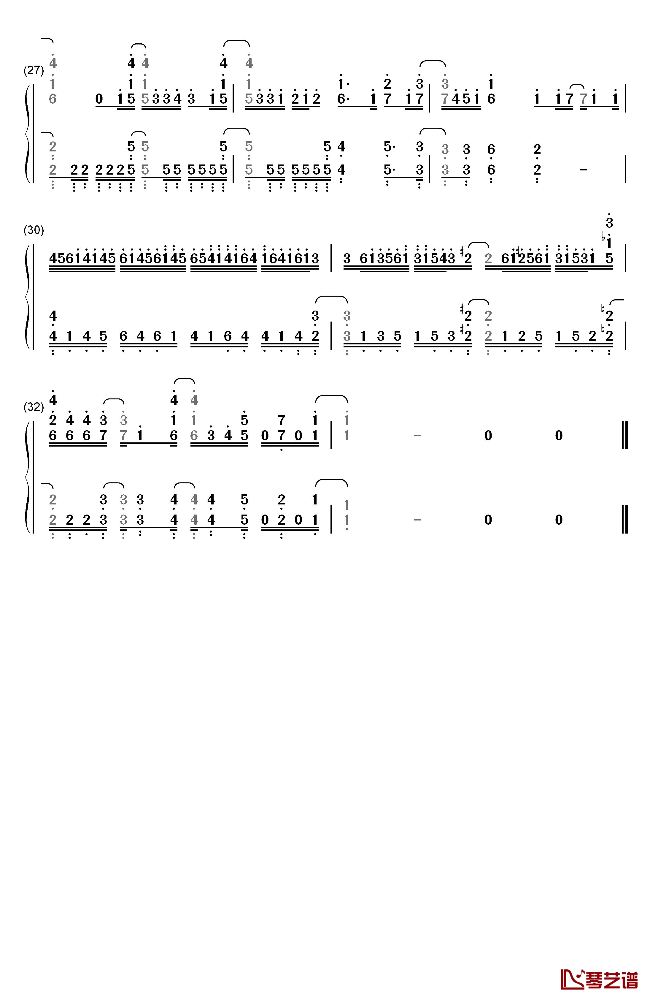 Union钢琴简谱-数字双手-OxT3