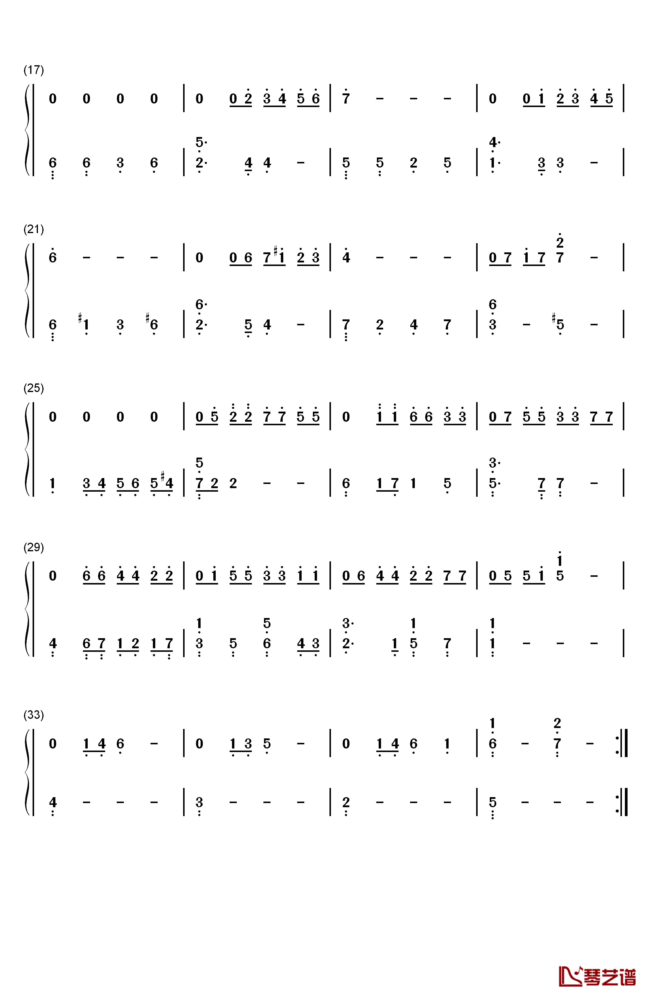 Grandma钢琴简谱-数字双手-永田権太2