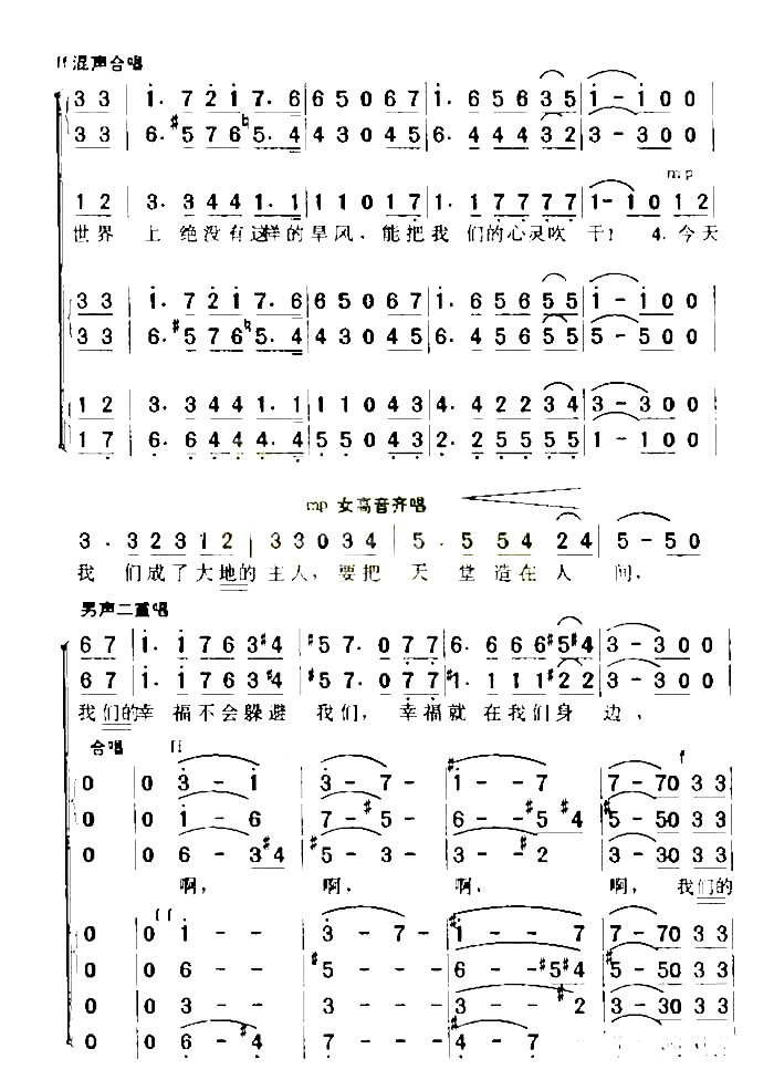歌唱幸福简谱1