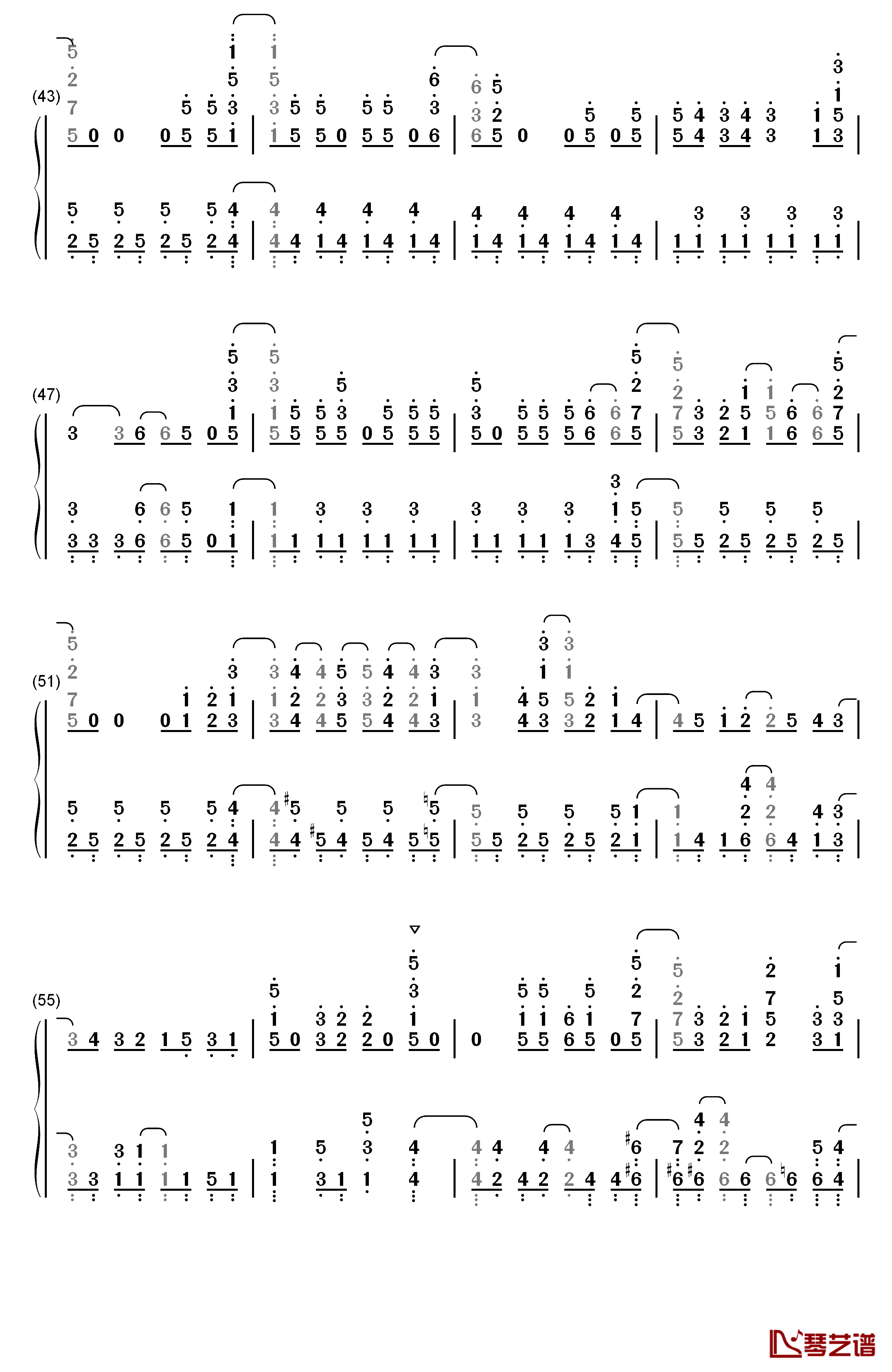 君のせい钢琴简谱-数字双手-The Peggies4