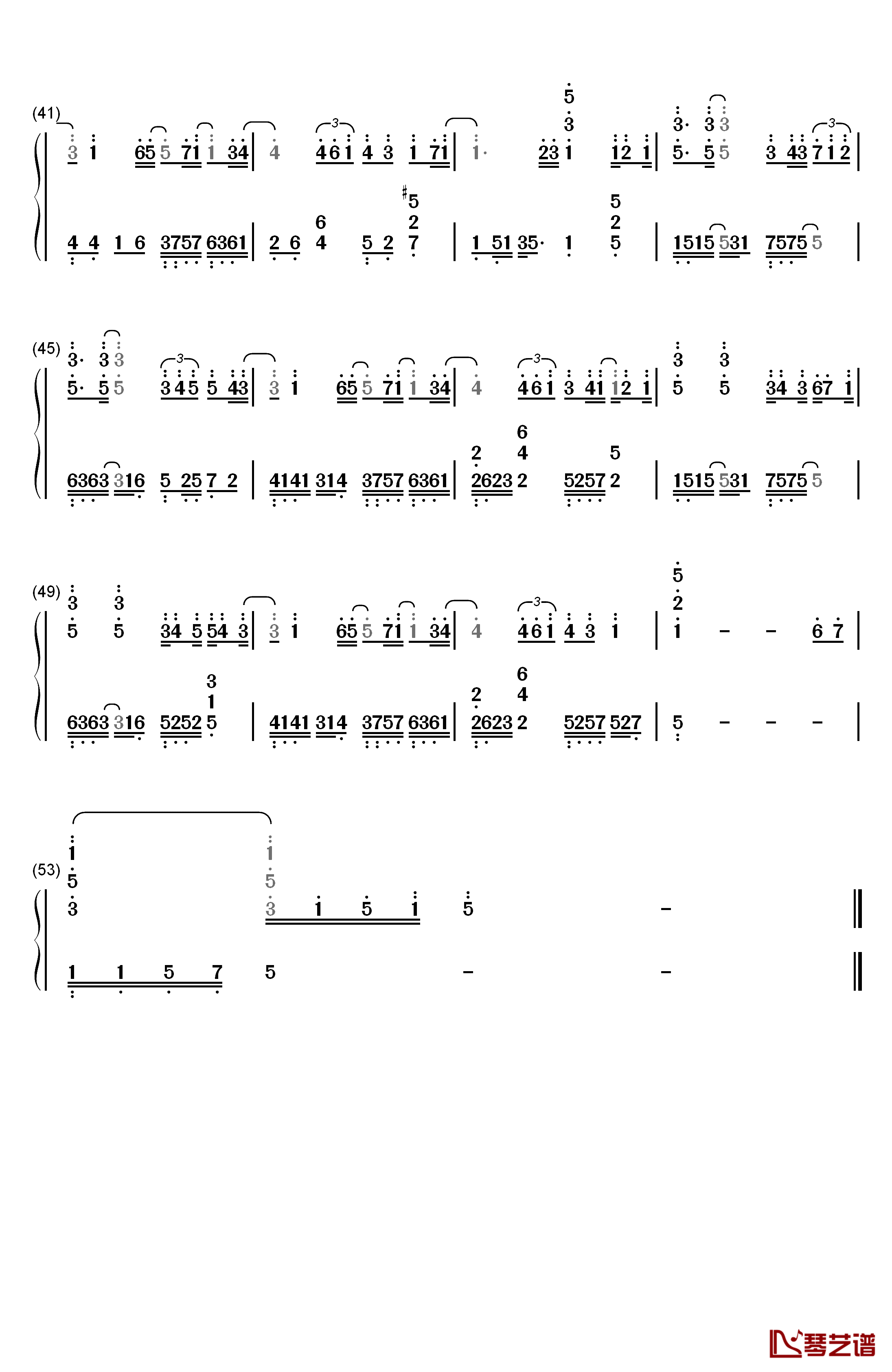 等得起钢琴简谱-数字双手-叶炫清3