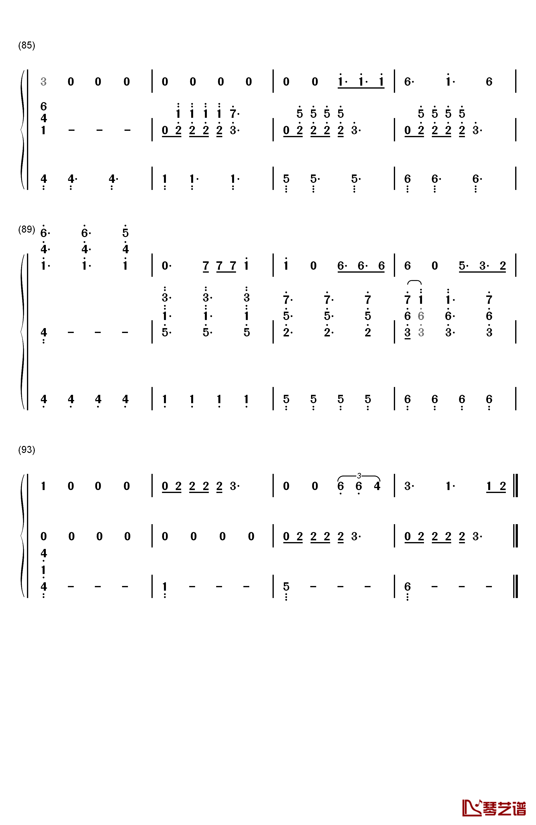 Dont Let Me Down（三声部）钢琴简谱-数字双手-The Chainsmokers6