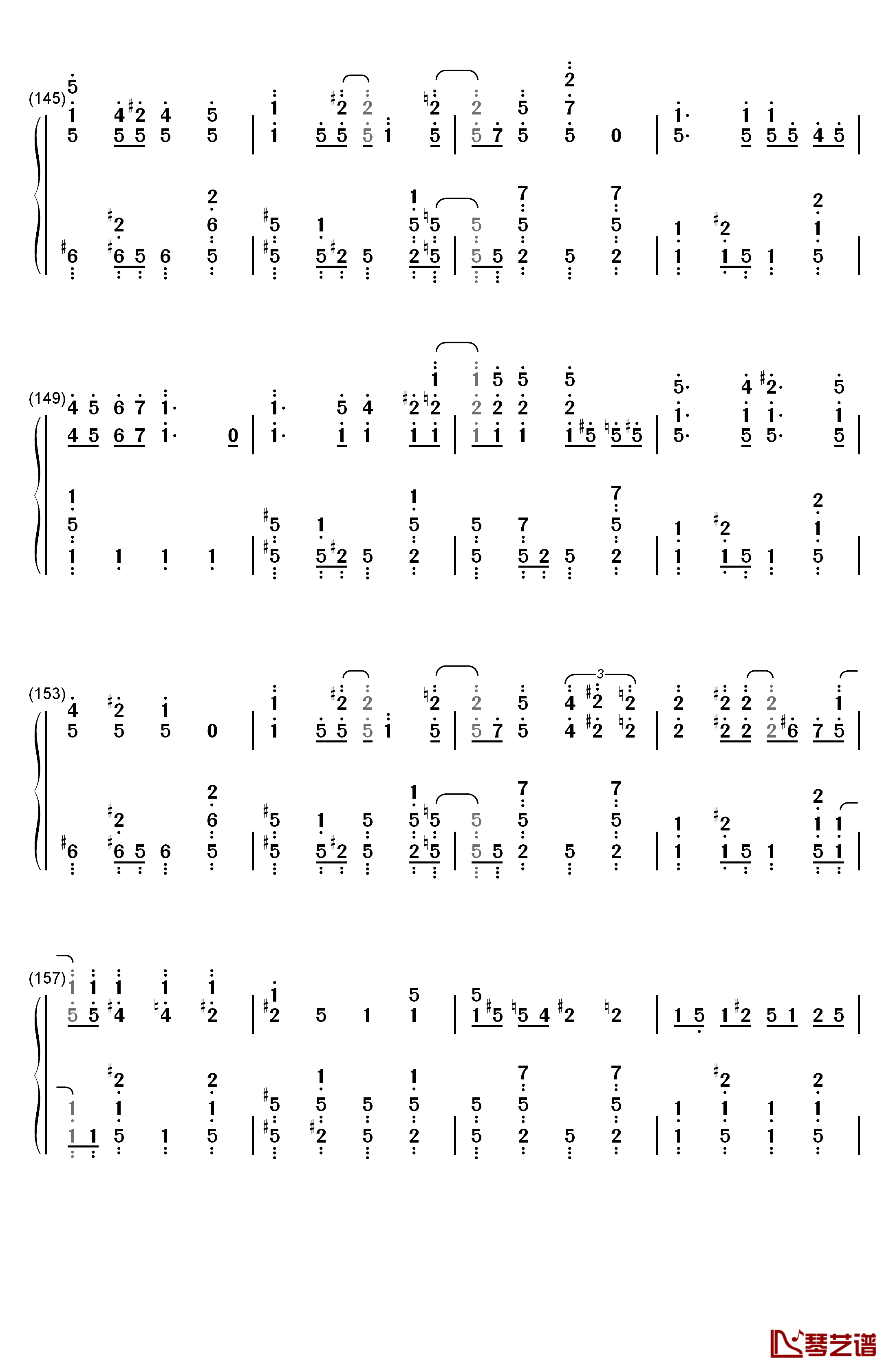 マトリョシカ钢琴简谱-数字双手-触手猴10