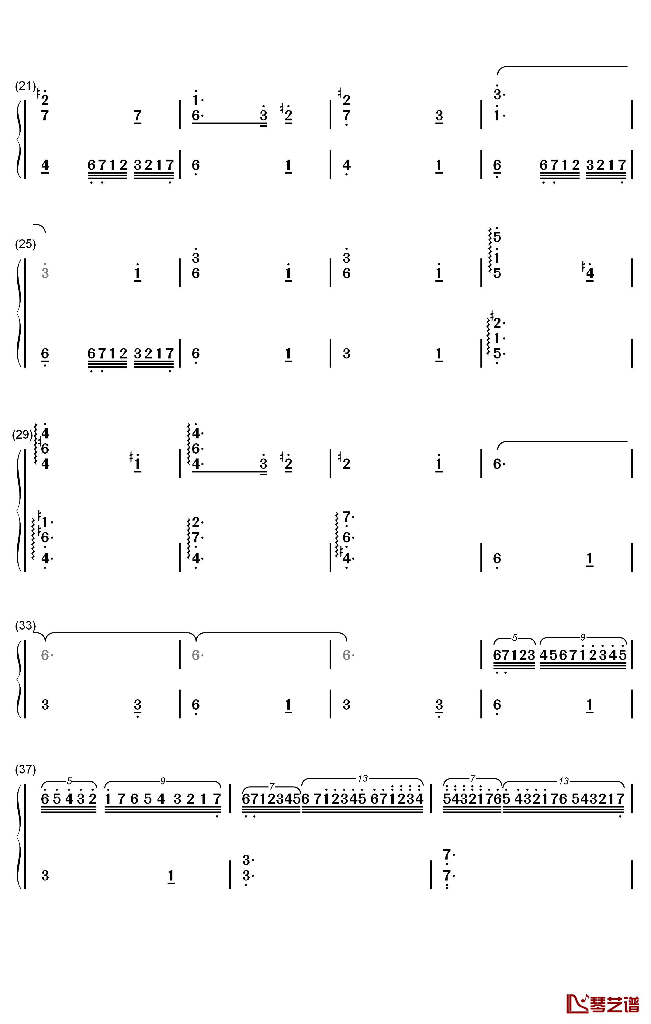 Hedwigs Theme完整版钢琴简谱-数字双手-John Williams2