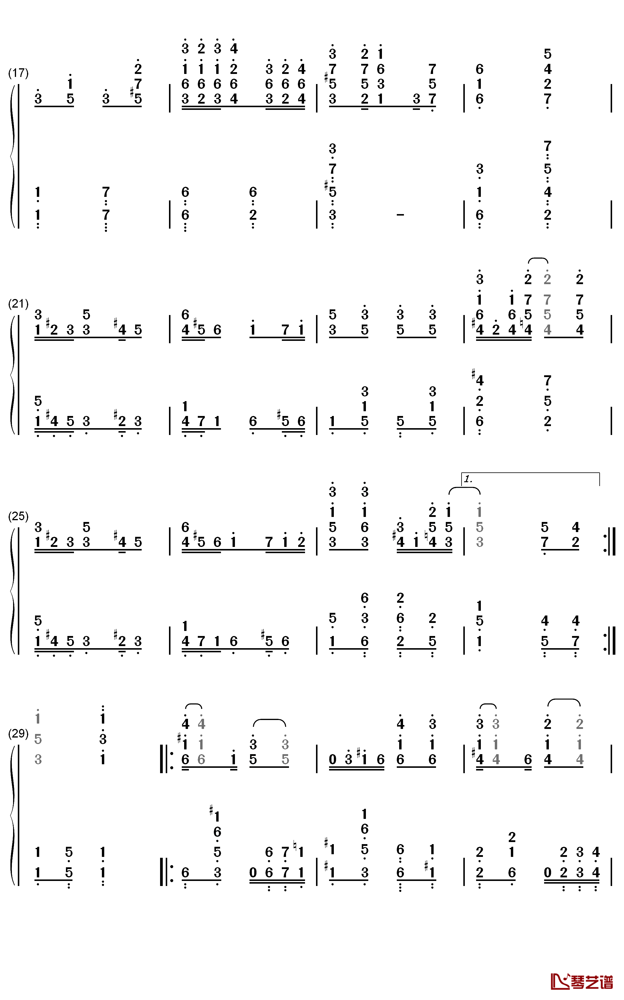 Lovers Lane Glide钢琴简谱-数字双手-Calvin Woolsey2