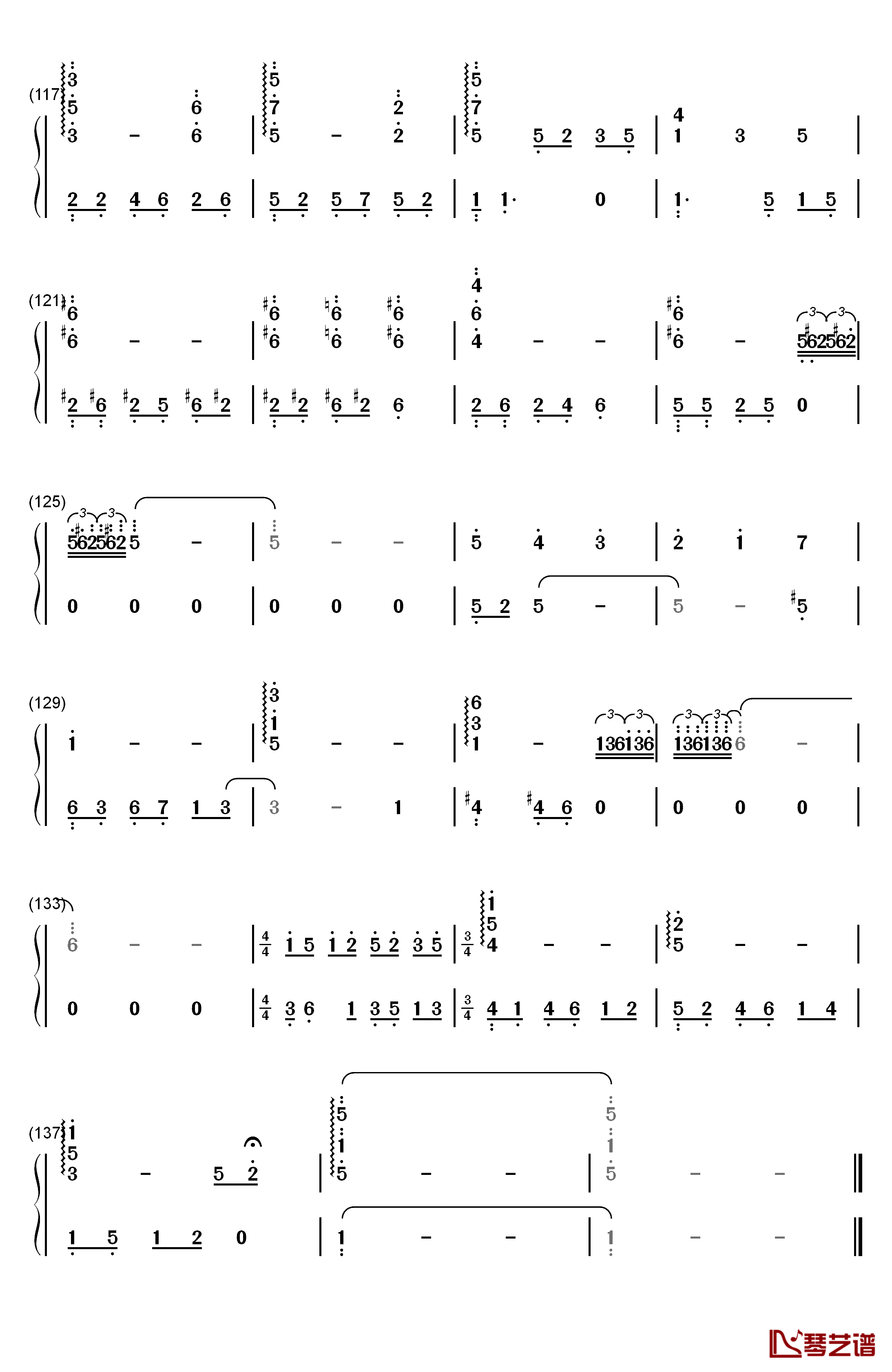 左耳钢琴简谱-数字双手-赵薇6