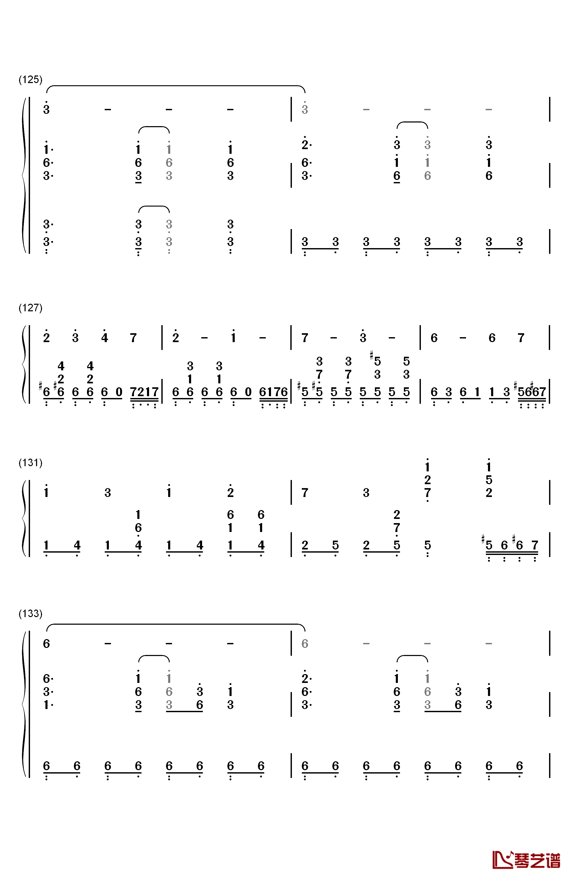 风屿钢琴简谱-数字双手-埋葬7