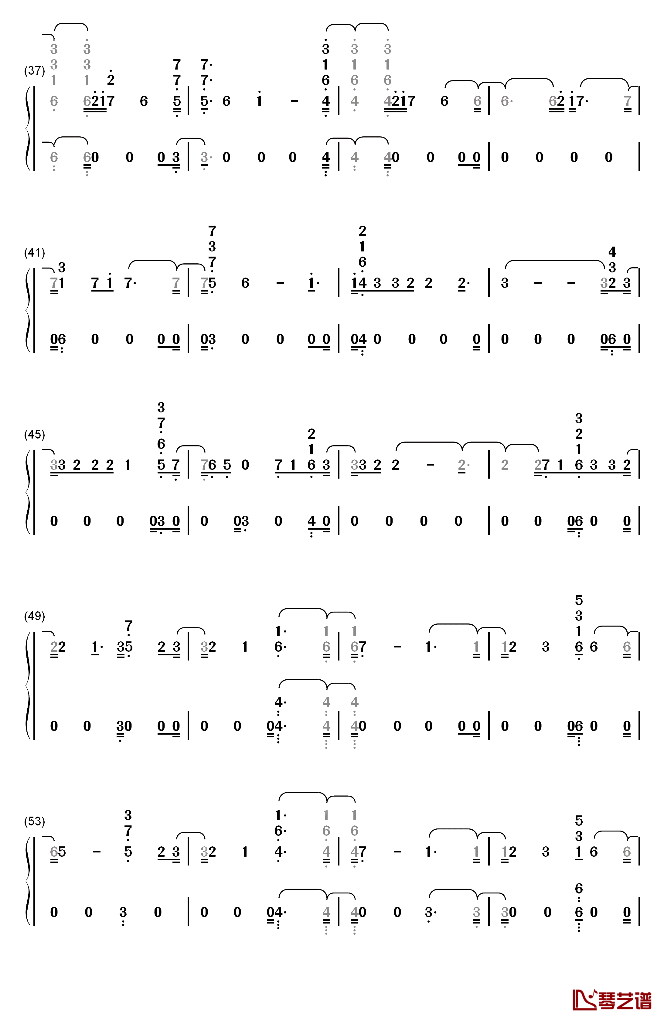 Lovely钢琴简谱-数字双手-Billie Eilish Khalid3