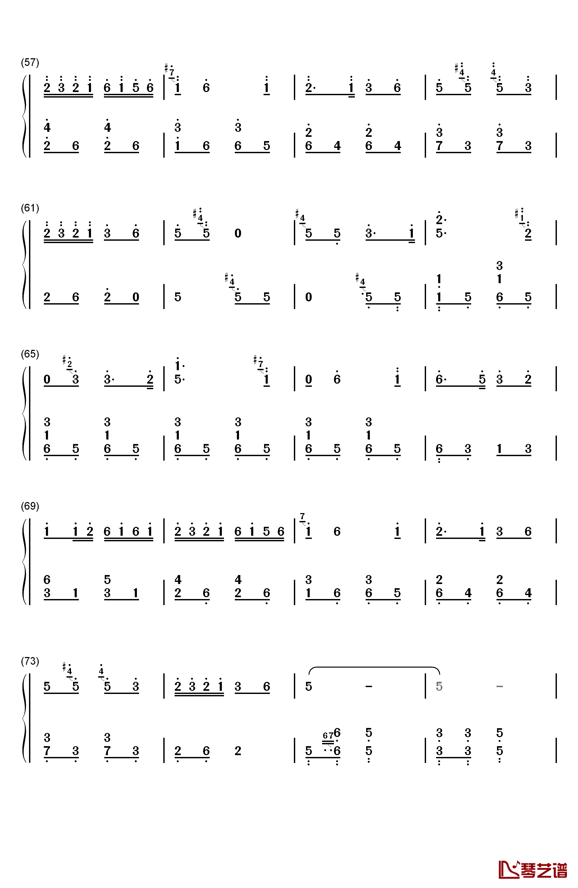 百鸟朝凤钢琴简谱-数字双手-王建中4