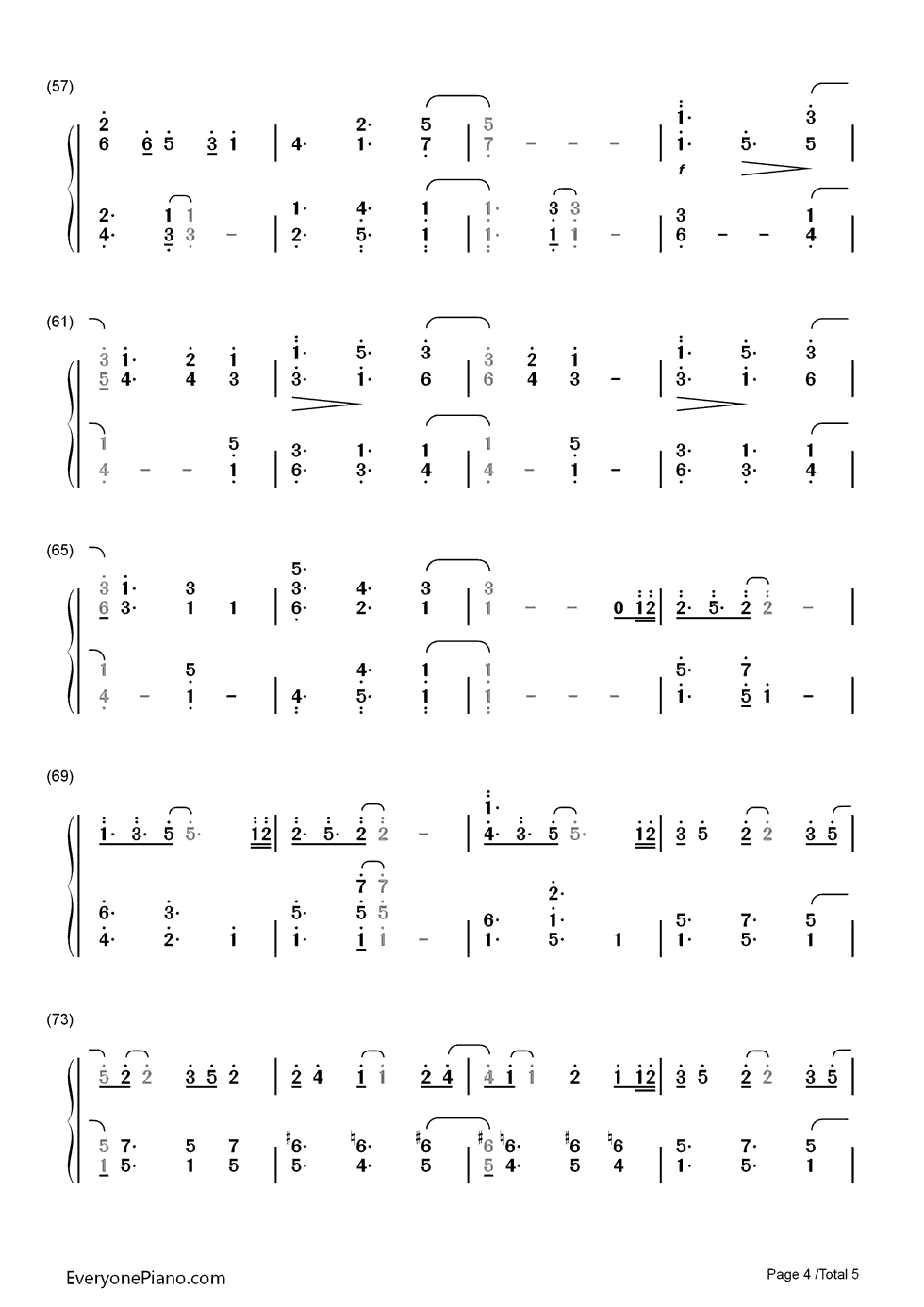 水之锦钢琴简谱-数字双手-Kevin Kern4