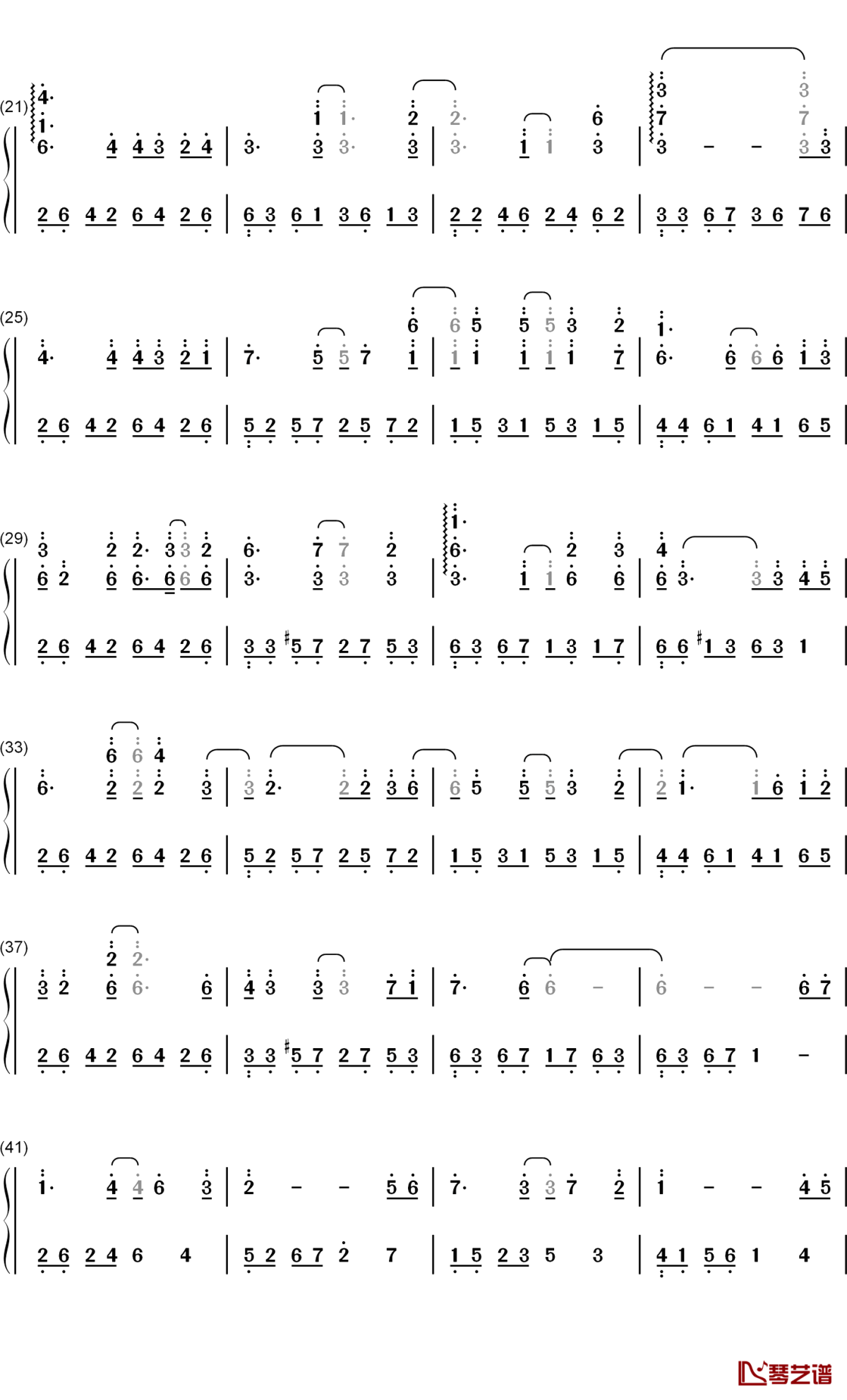 在一起的时光钢琴简谱-数字双手-赵海洋2