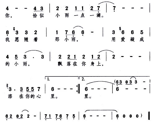 爱雨--邓丽君简谱1