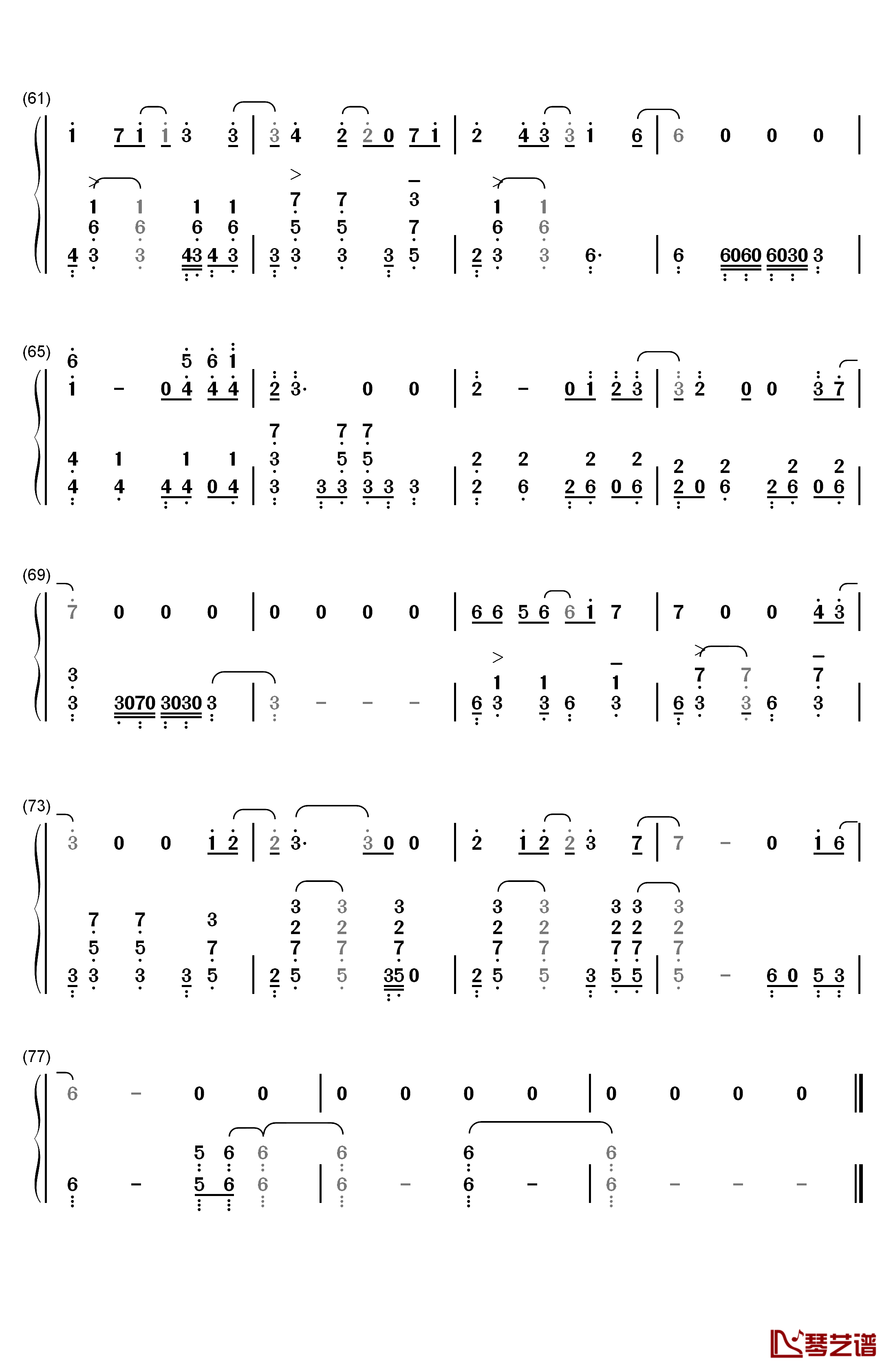 Say Yes钢琴简谱-数字双手-王铮亮4