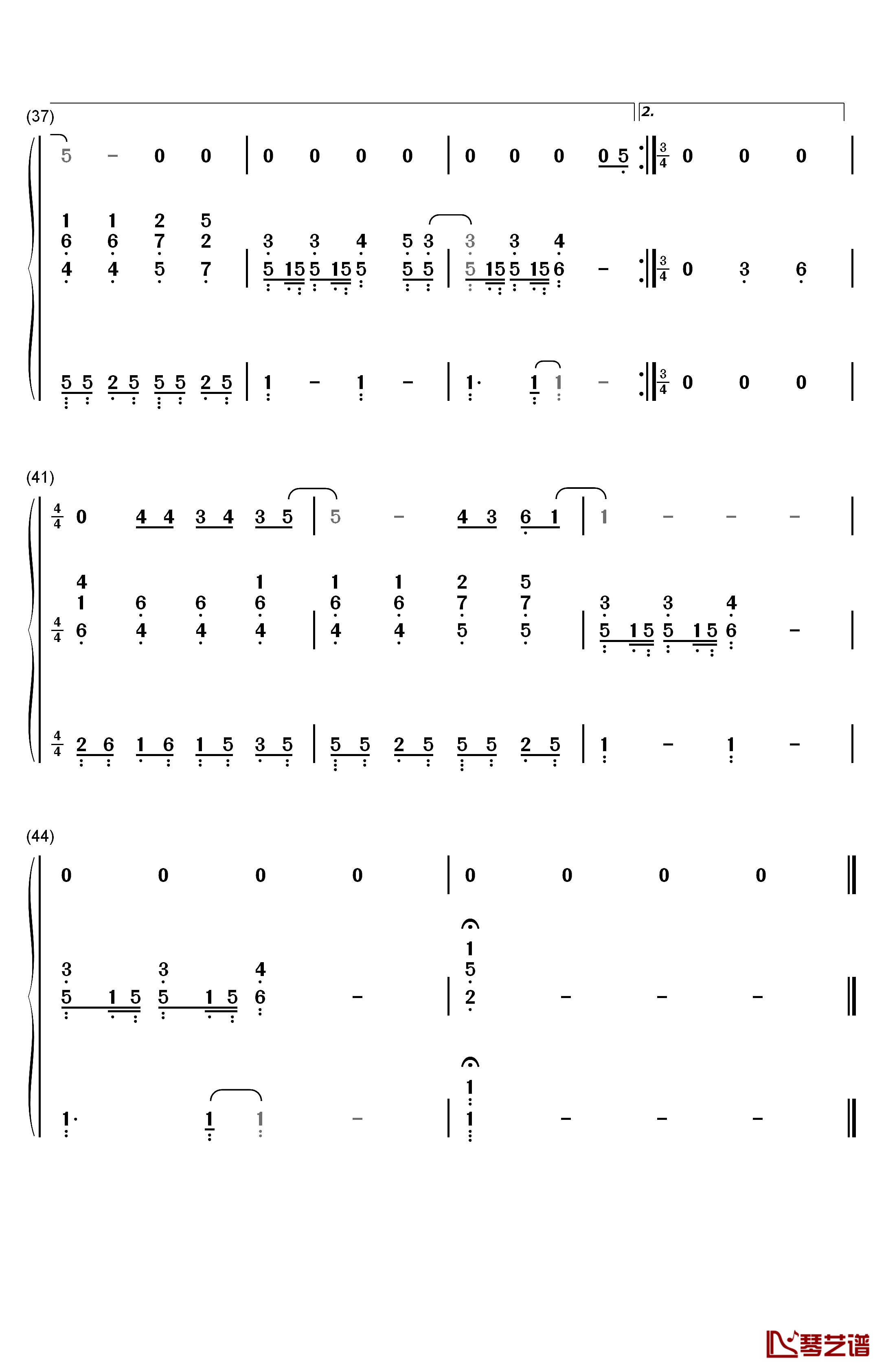 世界末日钢琴简谱-数字双手-周杰伦4