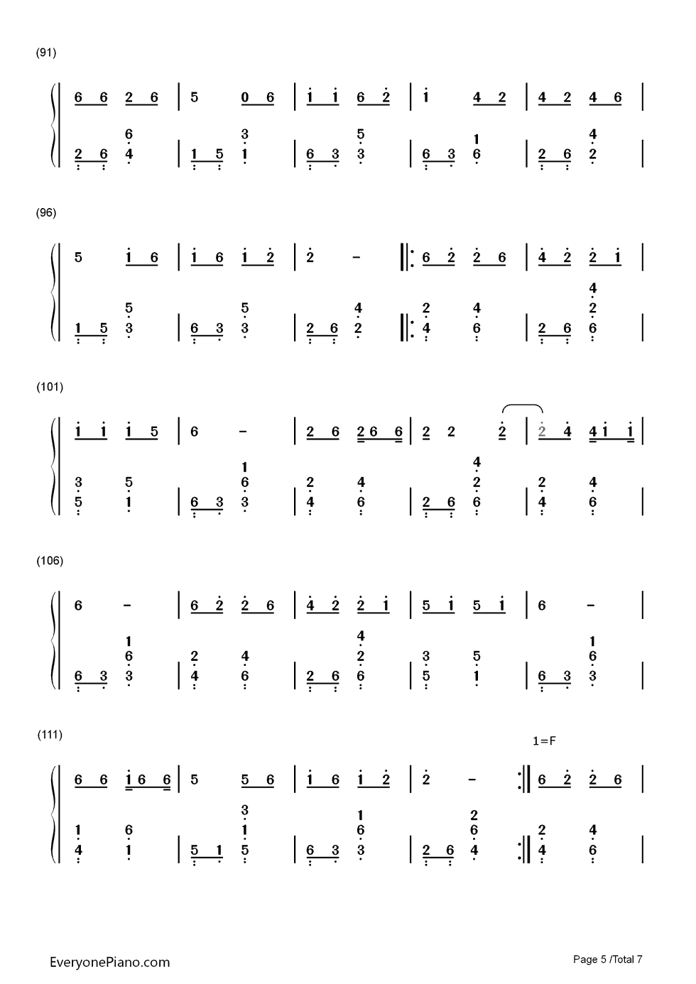 我叫小沈阳钢琴简谱-数字双手-小沈阳5