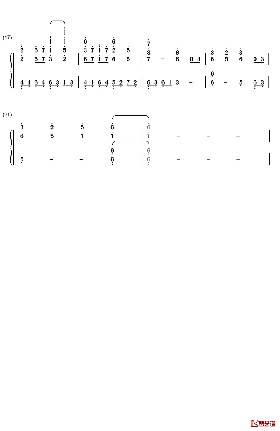 寂难永劫钢琴简谱-数字双手-骆集益2