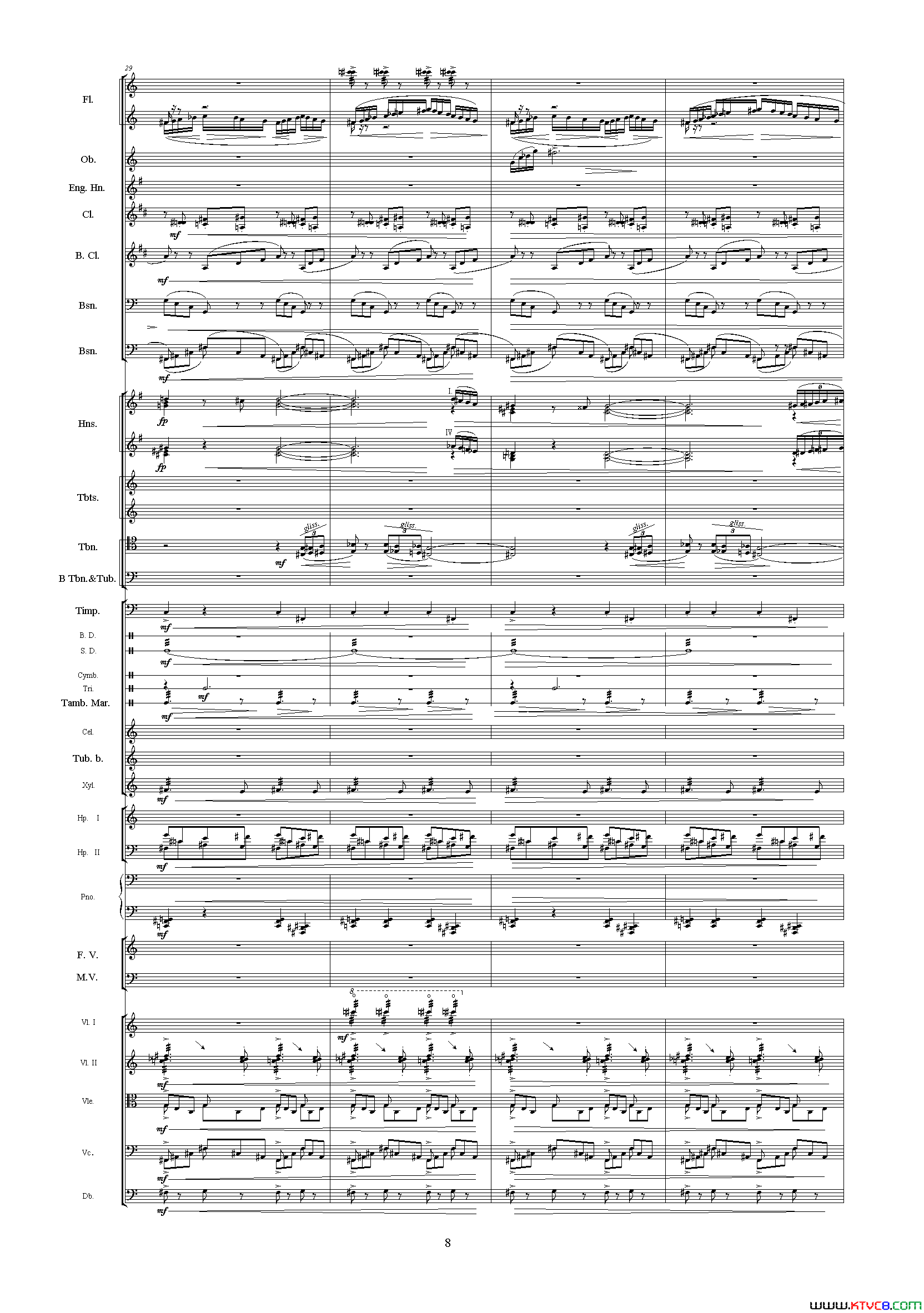 中山颂《中山颂·交响组曲》之七交响乐队总谱简谱1