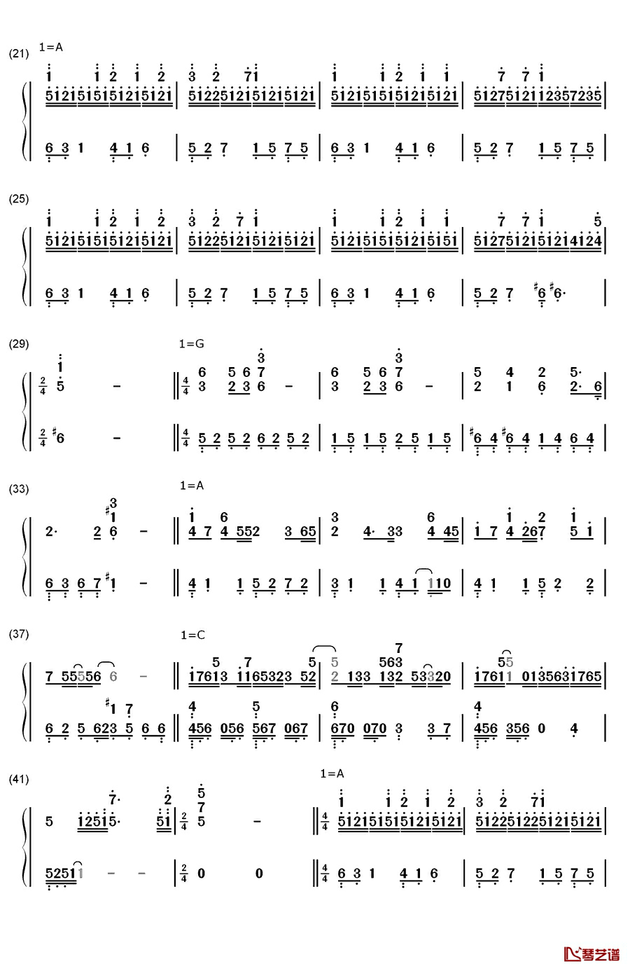 我爱的人dearest钢琴简谱-数字双手-滨崎步2