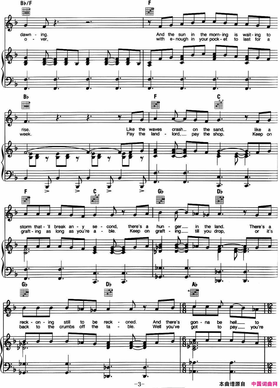 AttheEndoftheDay 音乐剧《悲惨世界》Les Miserables选曲、正谱简谱1