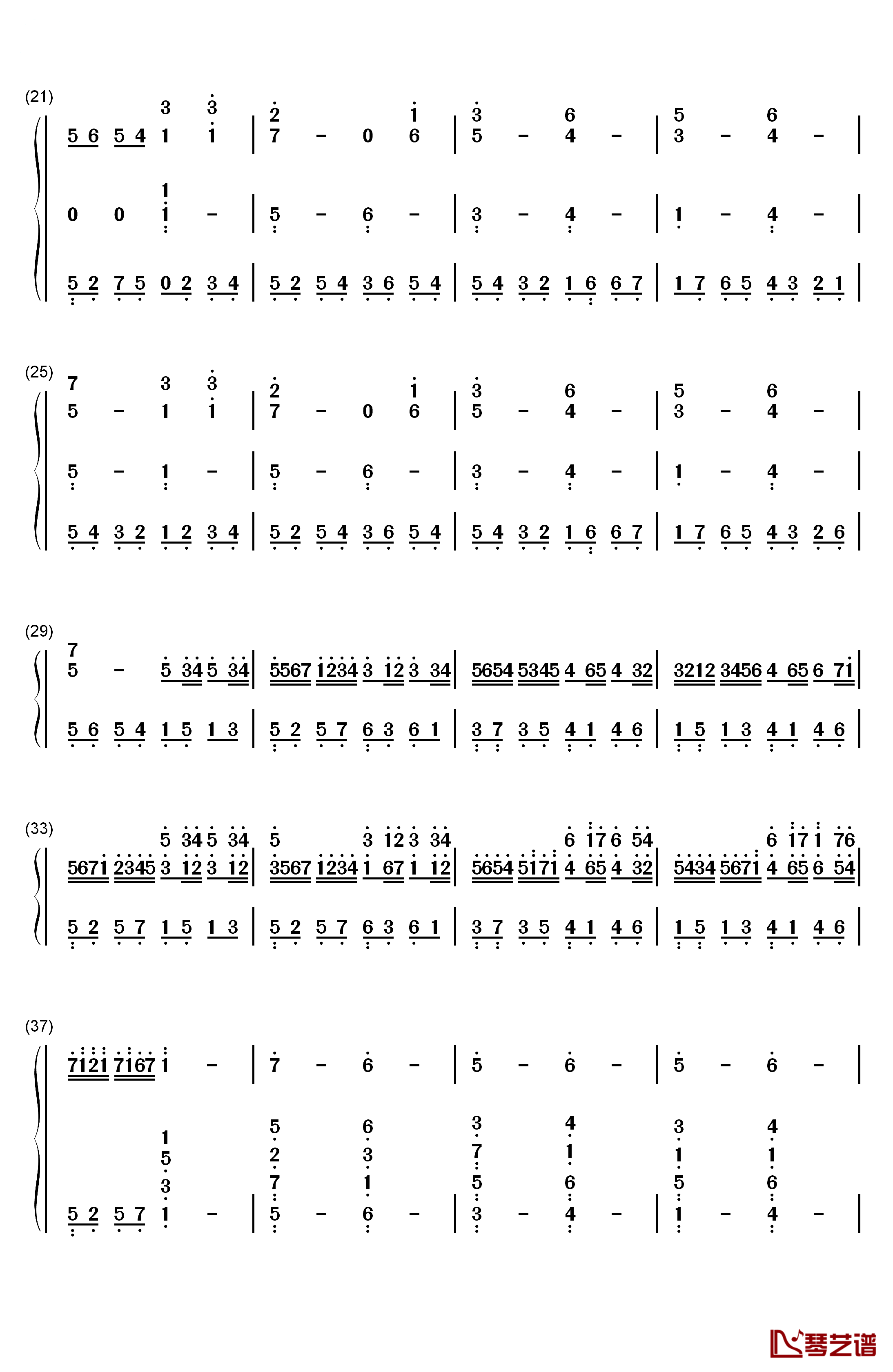 Hosiku星屑钢琴简谱-数字双手-藤岛裕之AI2