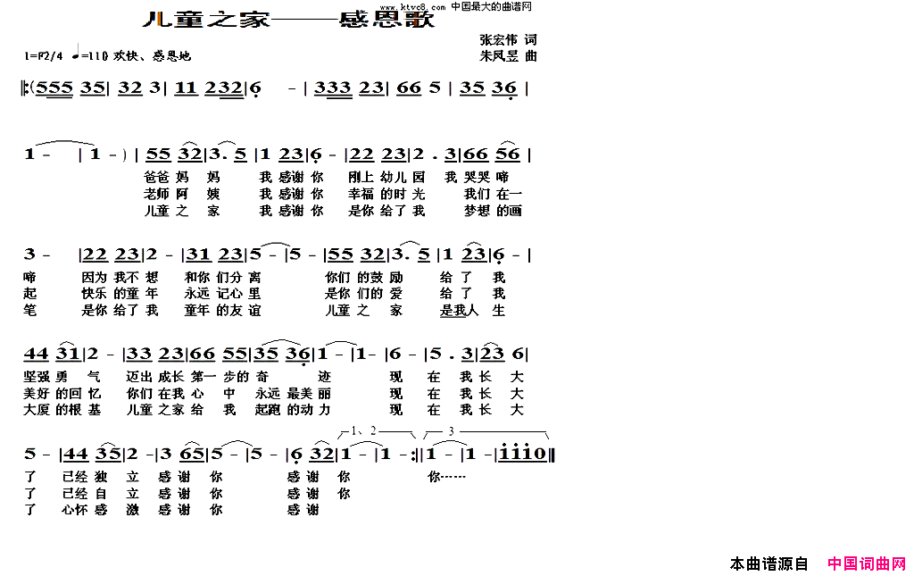 感恩歌简谱-孔青演唱-张宏伟/朱凤昱词曲1