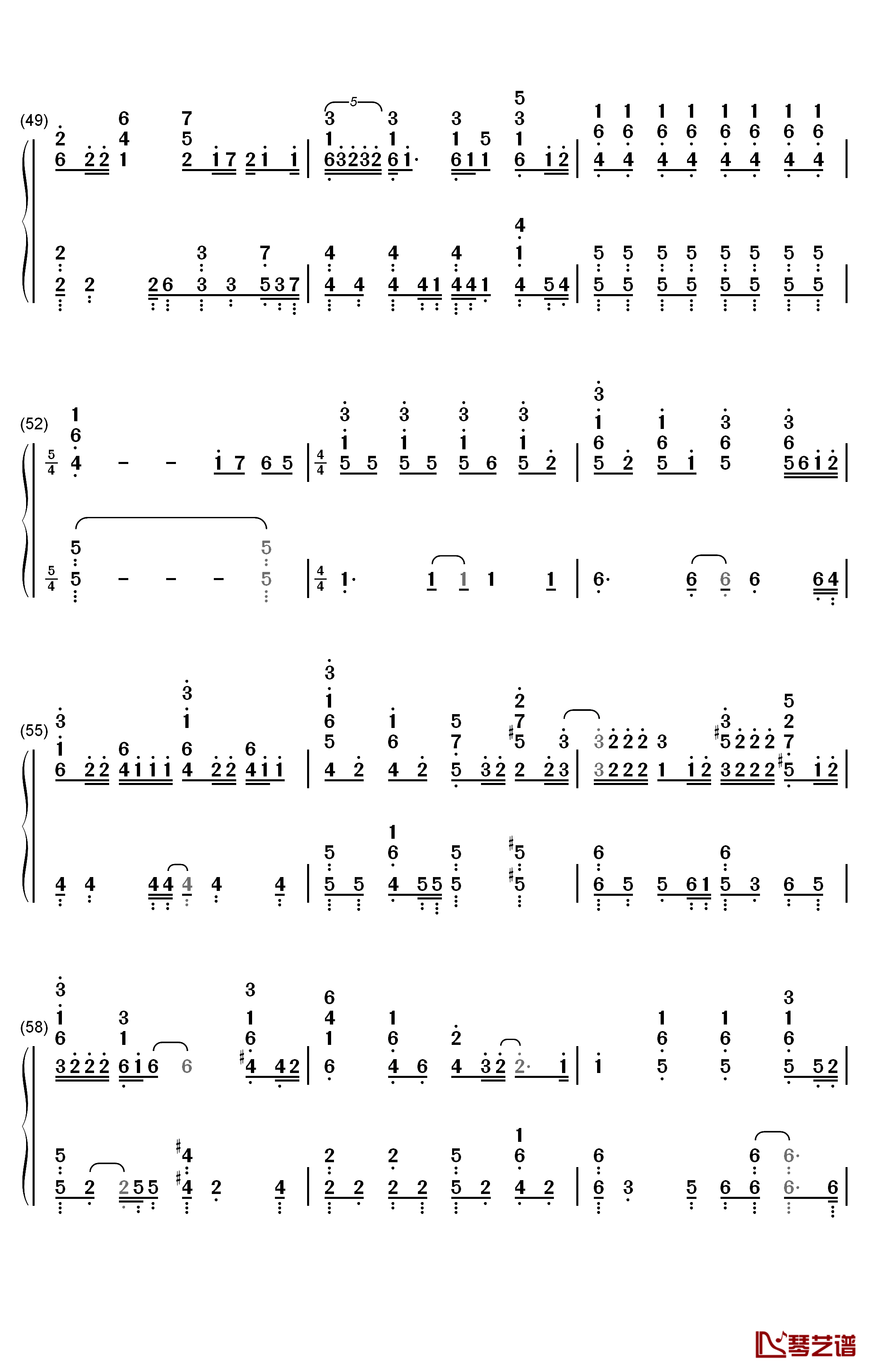 I LUV U钢琴简谱-数字双手-刘宪华5