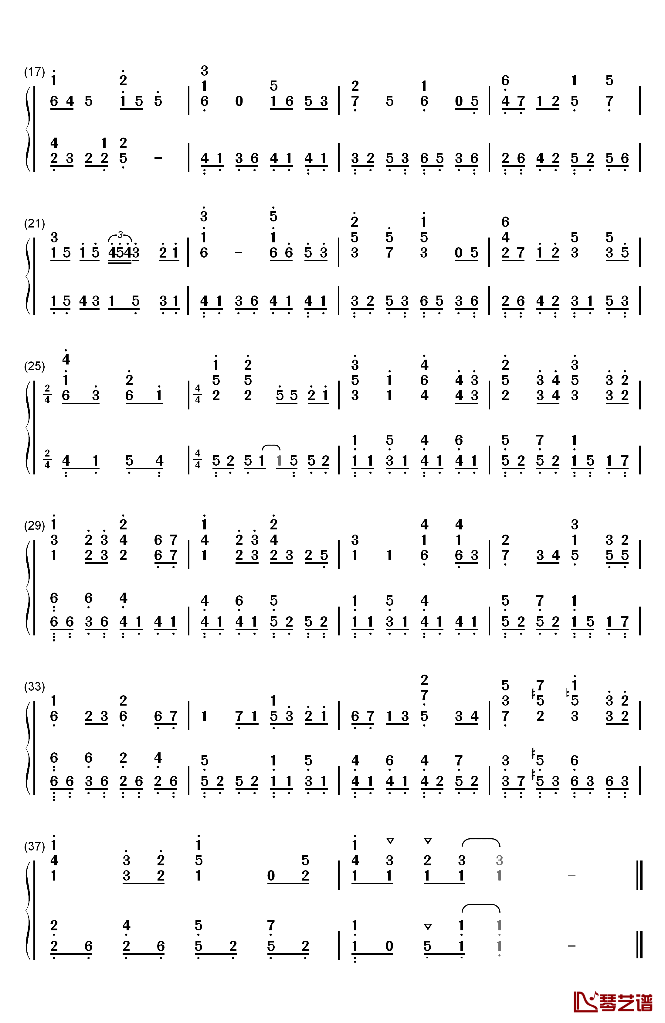 君のとなり わたしの場所钢琴简谱-数字双手-南条爱乃2