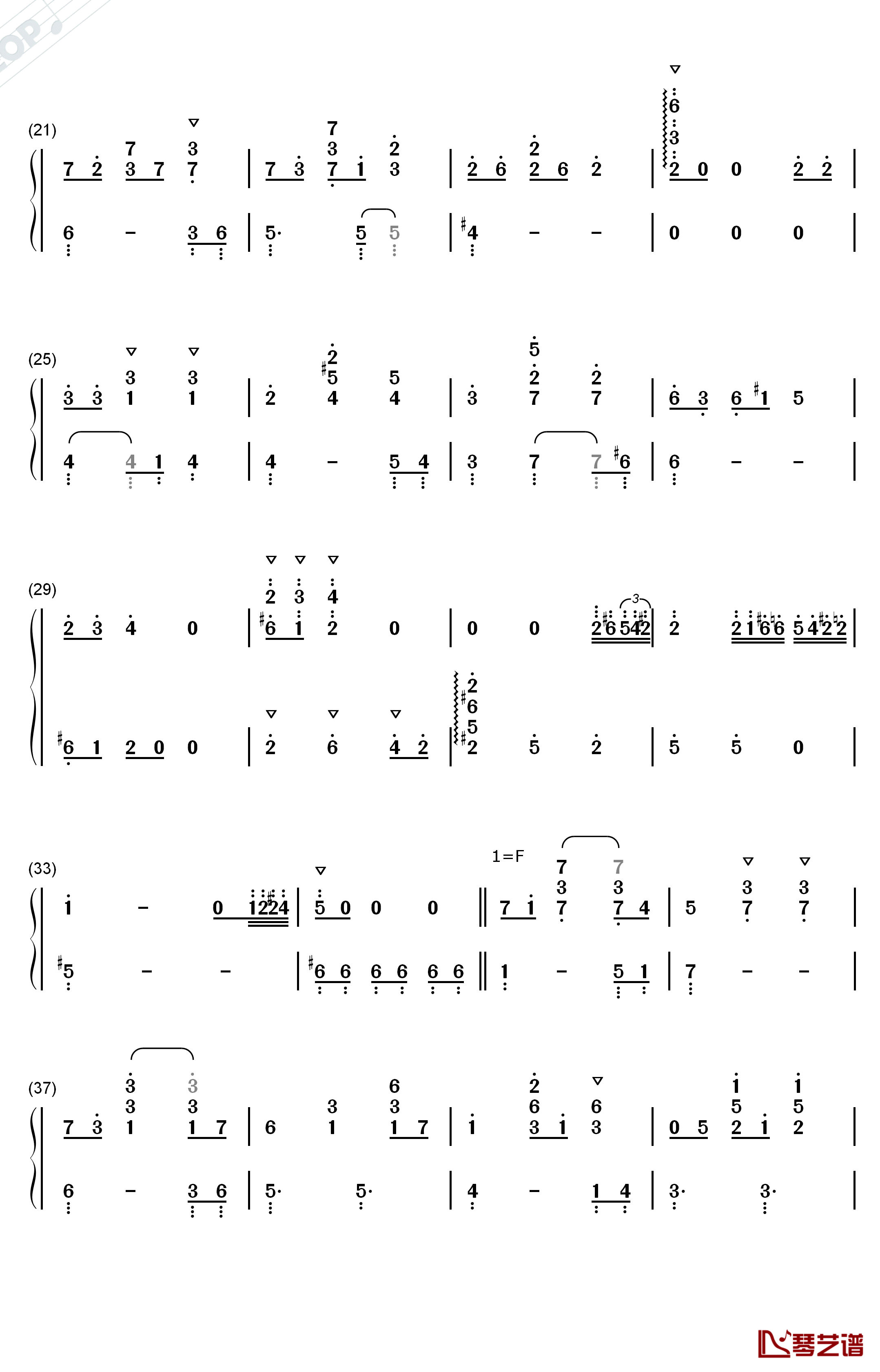 空と風と恋のワルツ钢琴简谱-数字双手-津田美波2