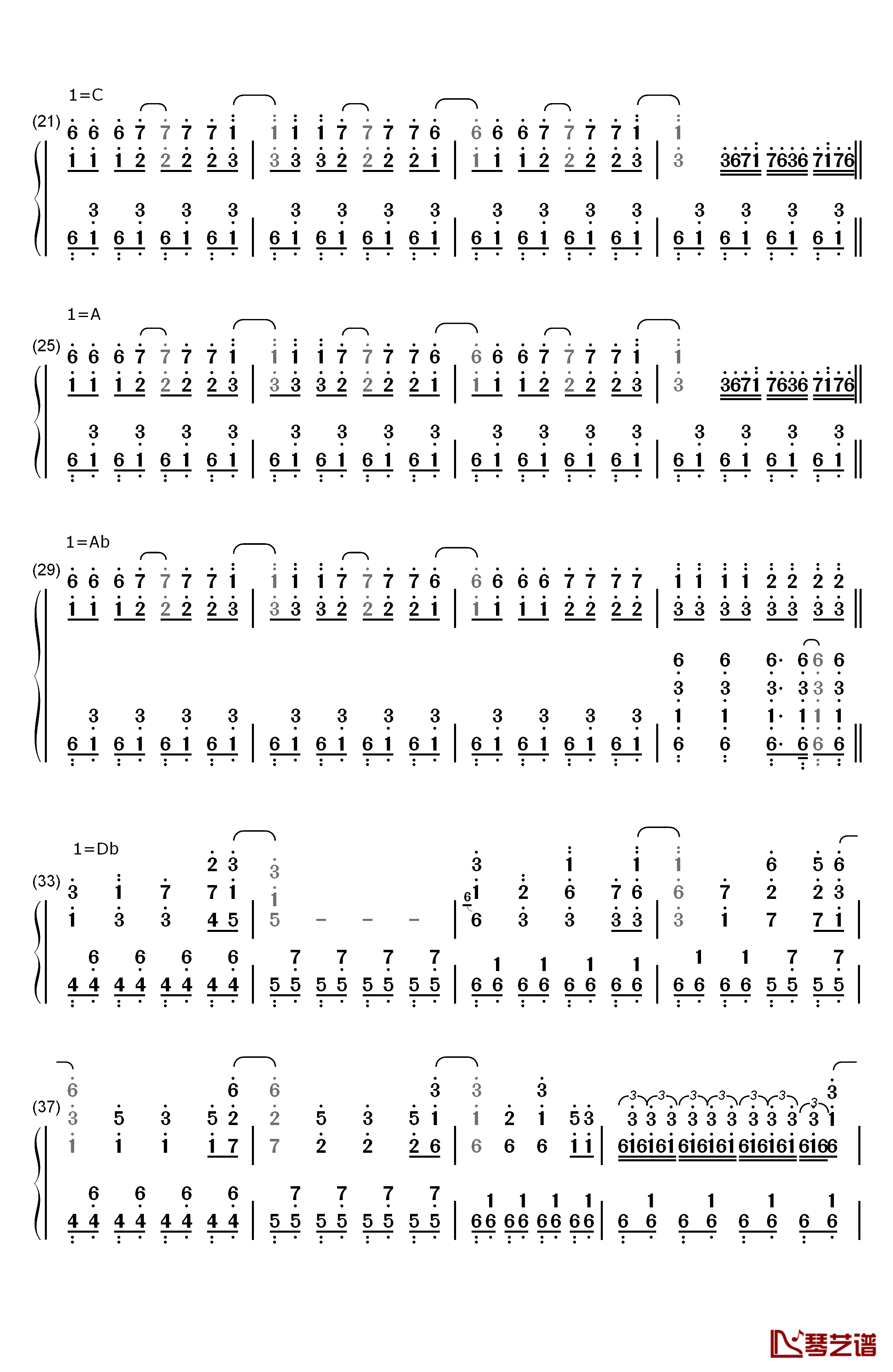 少女幻葬 ～ Necro钢琴简谱-数字双手-东方Project2