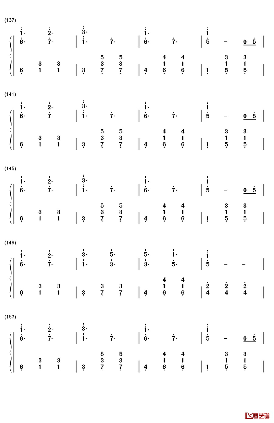 戏言スピーカー钢琴简谱-数字双手-初音ミク8