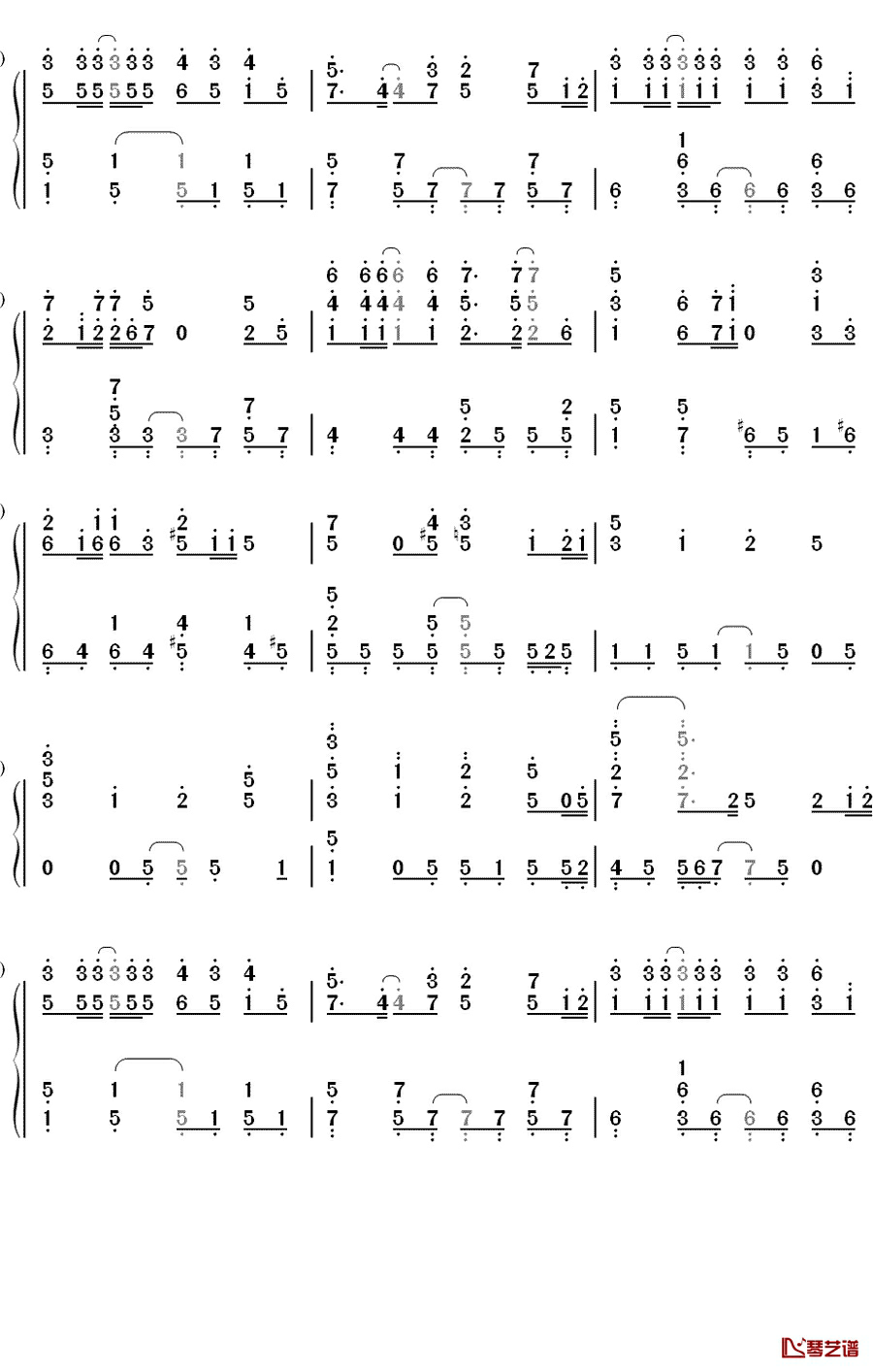 樱花花瓣（桜の花びらたち）钢琴简谱-数字双手-AKB485