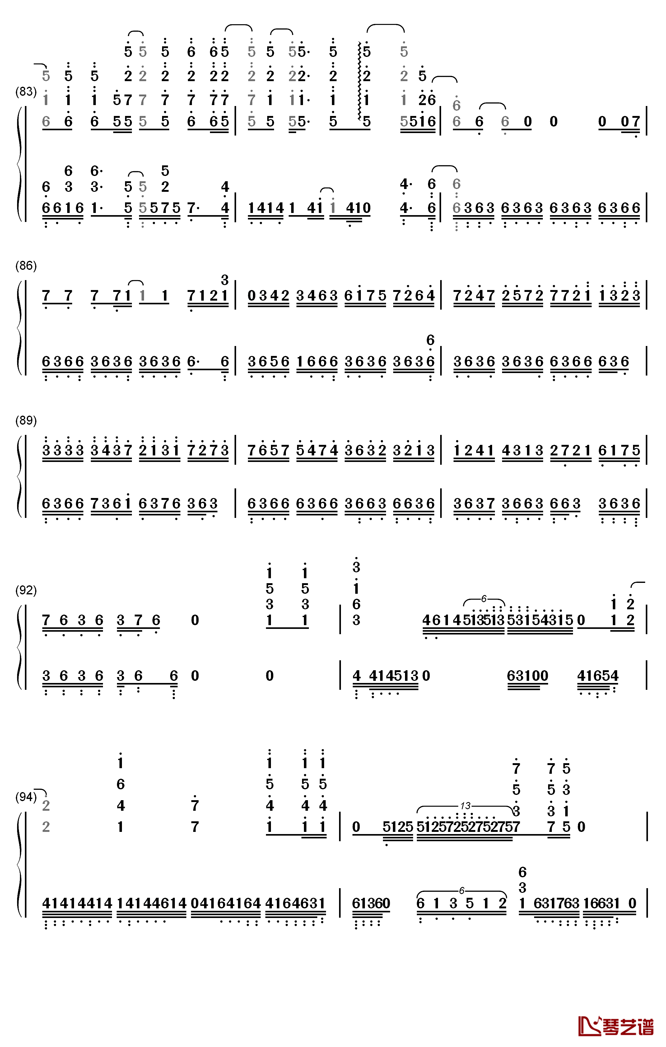 World End钢琴简谱-数字双手-FLOW8