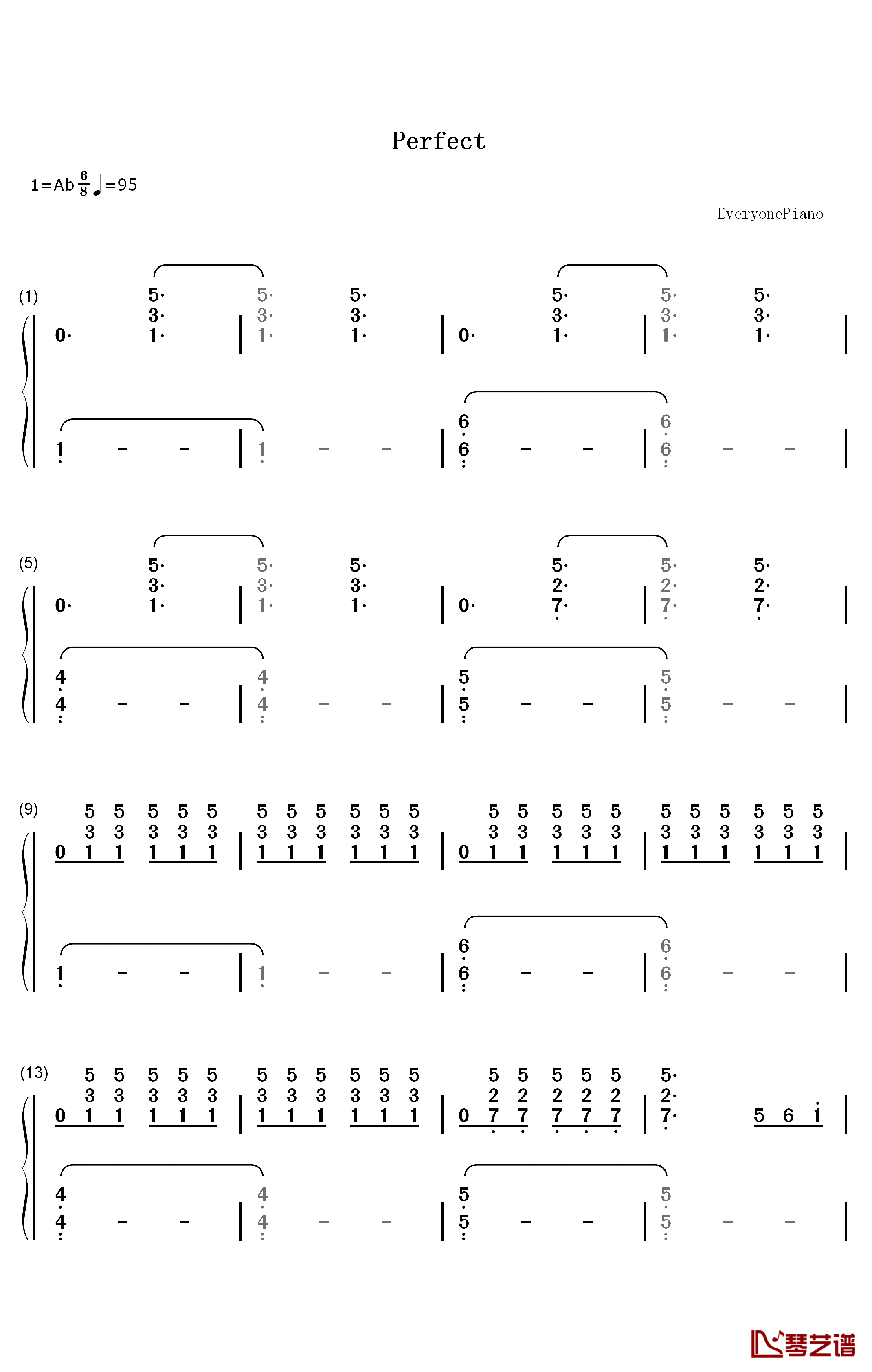 Perfect钢琴简谱-数字双手-Ed Sheeran1