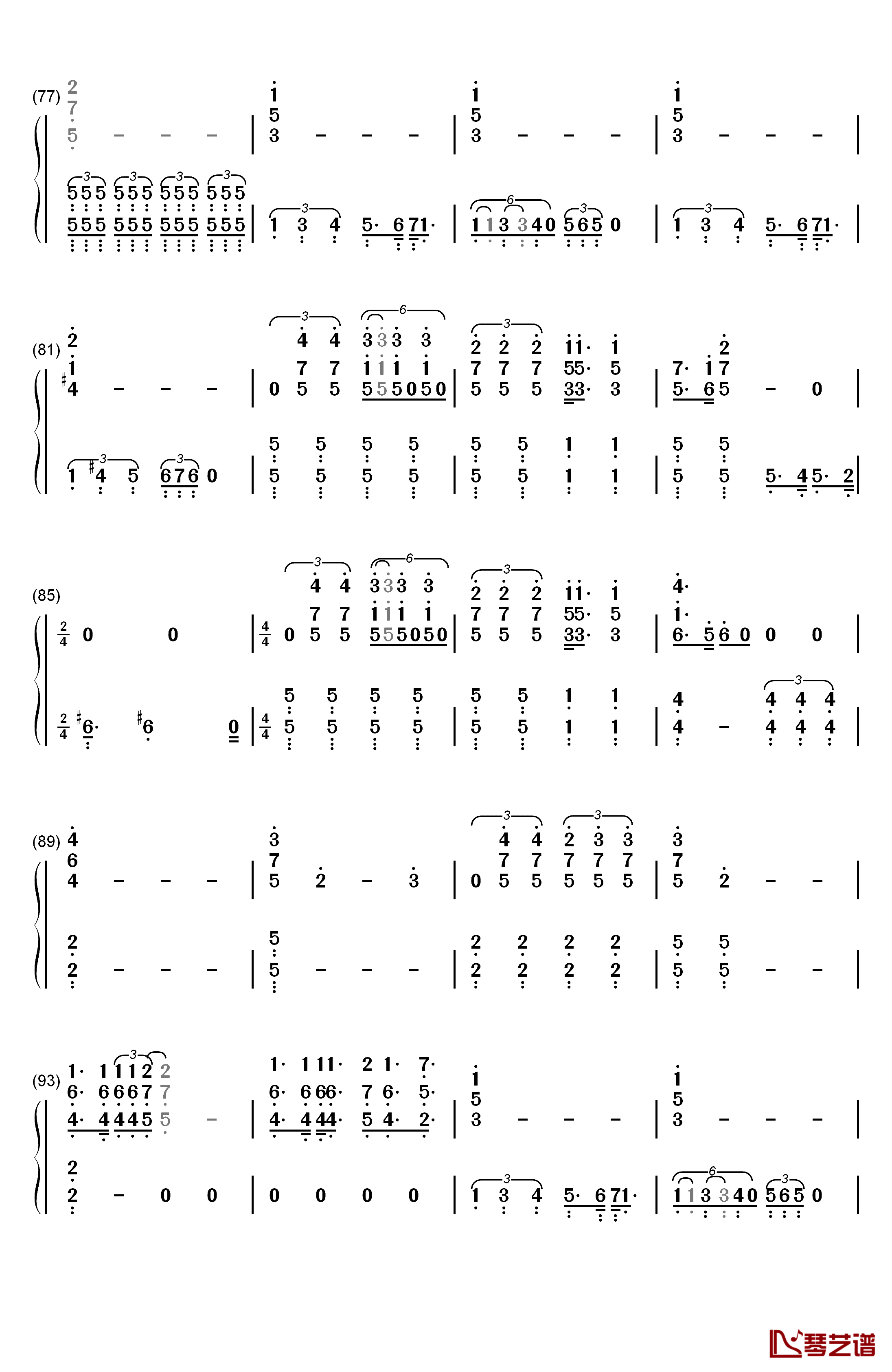 Bohemian Rhapsody钢琴简谱-数字双手-Queen5