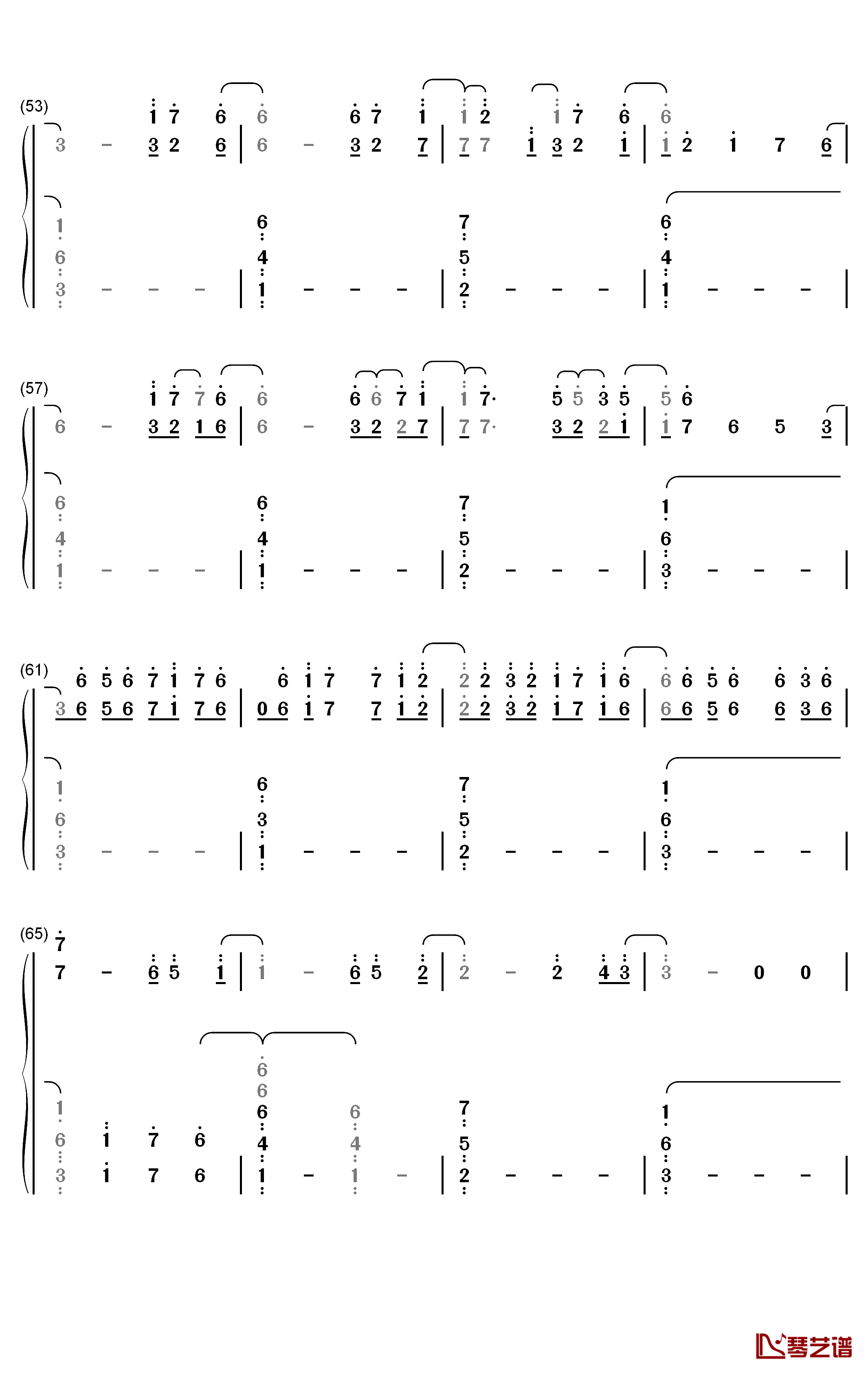 Asphyxia钢琴简谱-数字双手-逆时针向4