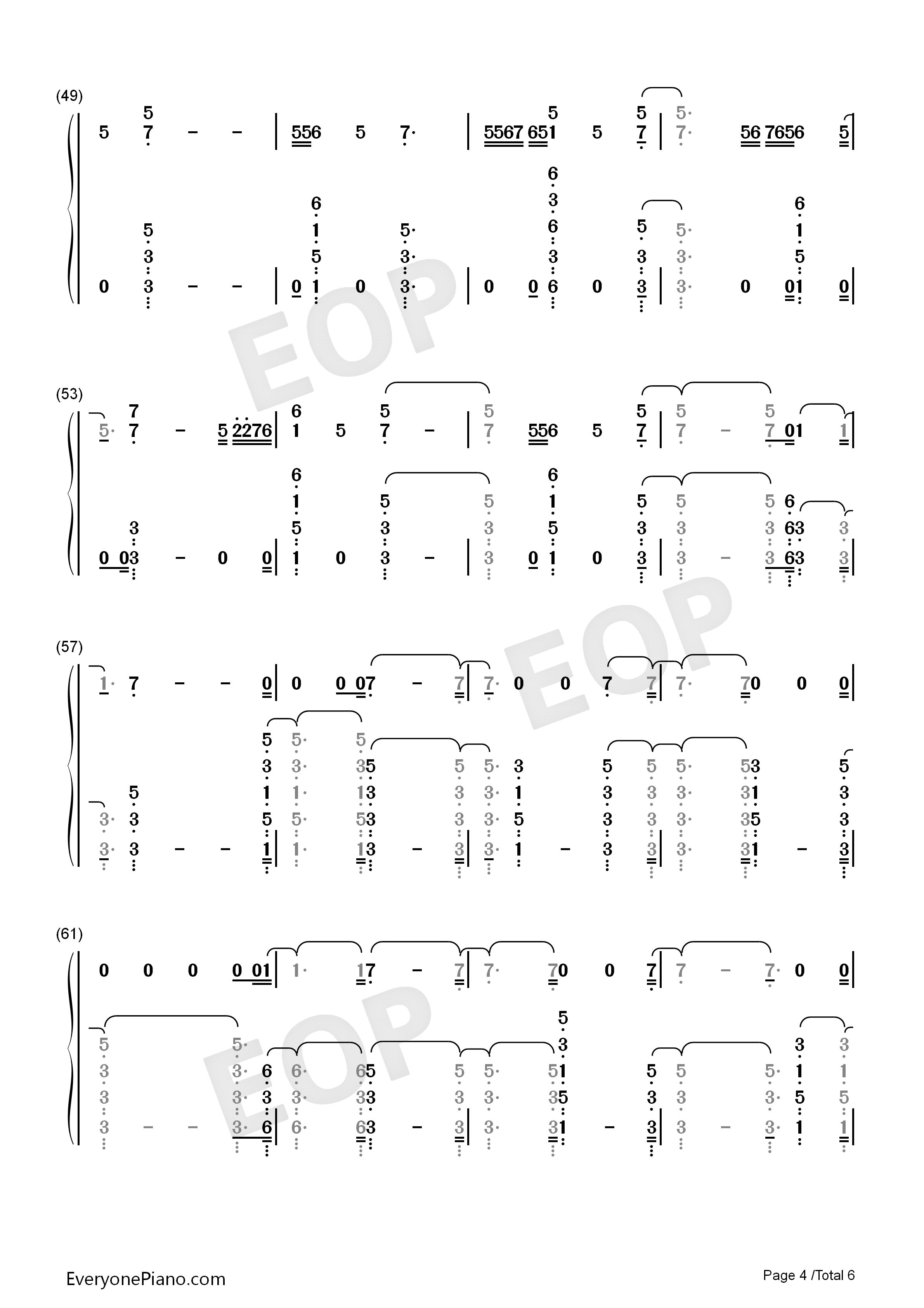 Let You Down钢琴简谱-NF演唱4