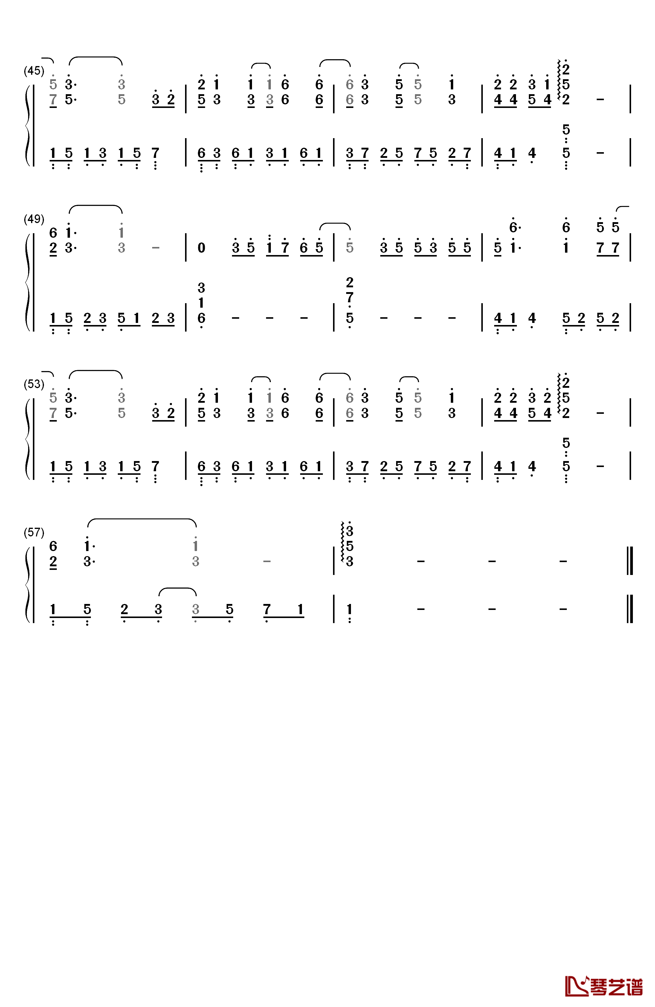 别再闹了钢琴简谱-数字双手-毛不易3