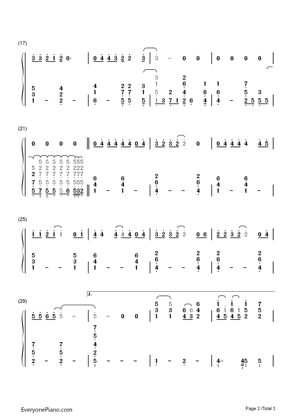 Love Is All Around钢琴简谱-数字双手-Wet Wet Wet2