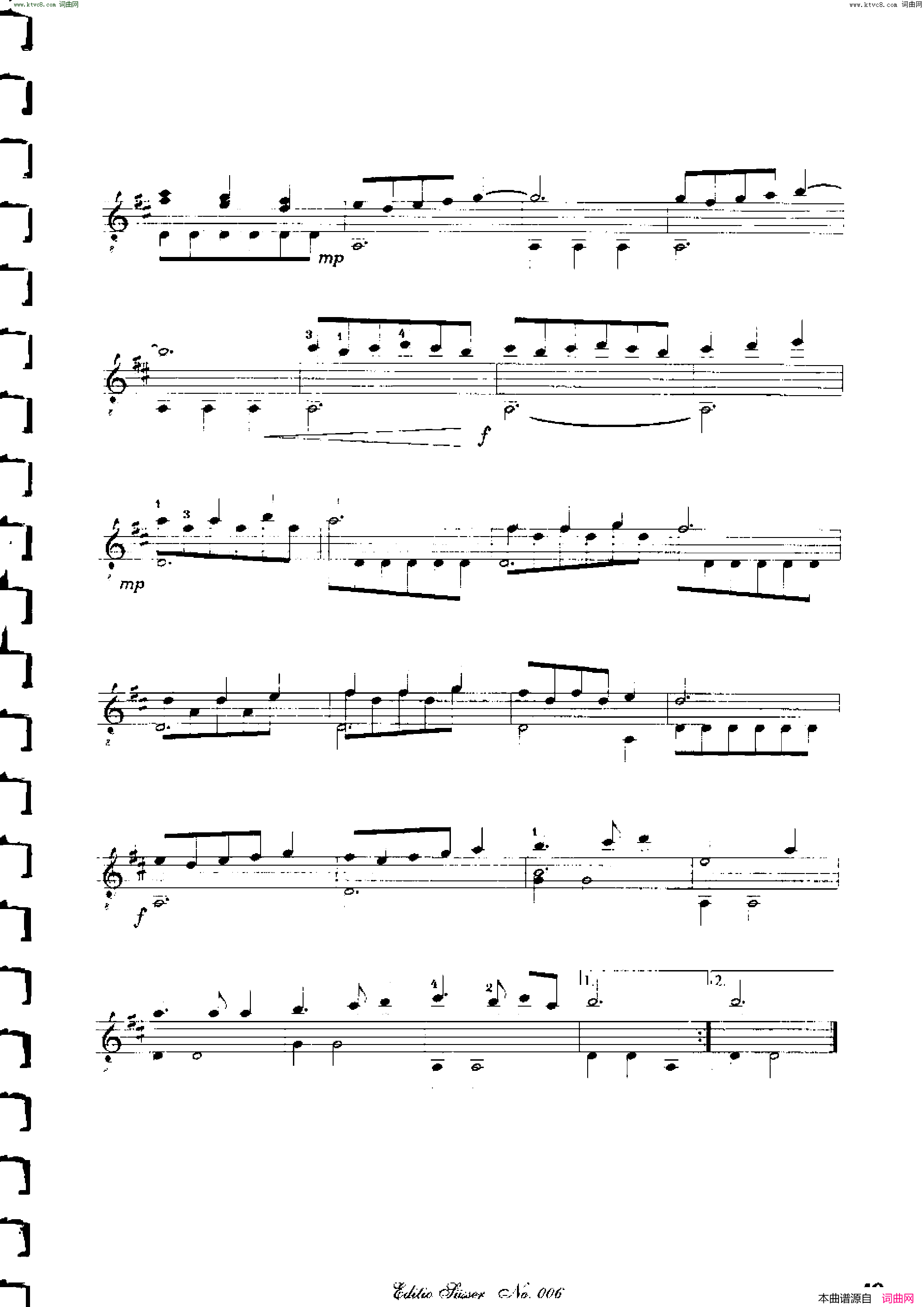 Classical guitar－Susser Ctibor_No 6, Fantazie ze sveta mineralu简谱1