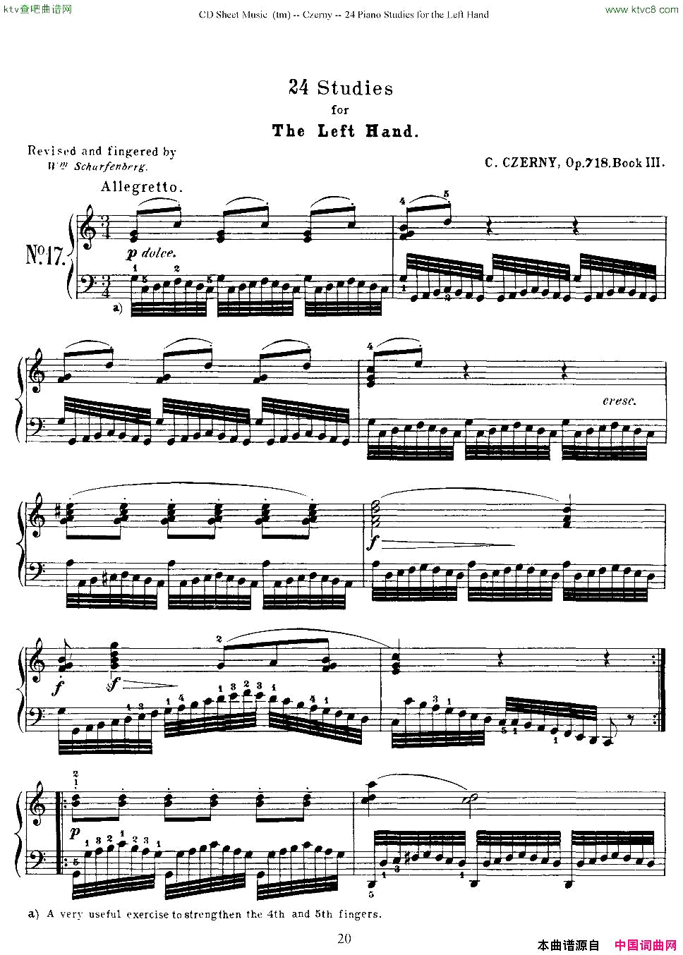 Czerny-24PianoStudie17—24车尔尼-24首钢琴练习曲简谱1