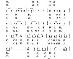 枣林的风光简谱-如会、田耳词/晓其曲