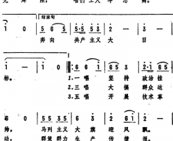 歌唱“鞍钢宪法”简谱