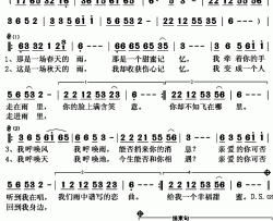 雨中的恋曲简谱(歌词)-徐子洺演唱-秋叶起舞记谱上传