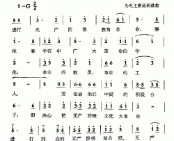 进行无产阶级教育革命简谱