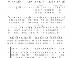 为了谁四重唱简谱-王显周演唱-吴学峰/孟庆云词曲