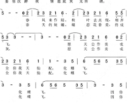 化蝶飞花儿乐队简谱