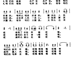 咱们的领袖毛泽东东北民歌简谱