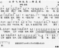 让梦飞翔起来简谱-游舰演唱-姚平、游舰/游舰词曲