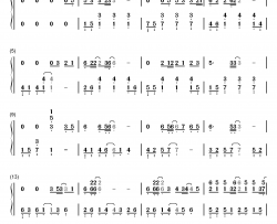 昨日青空钢琴简谱-数字双手-尤长靖